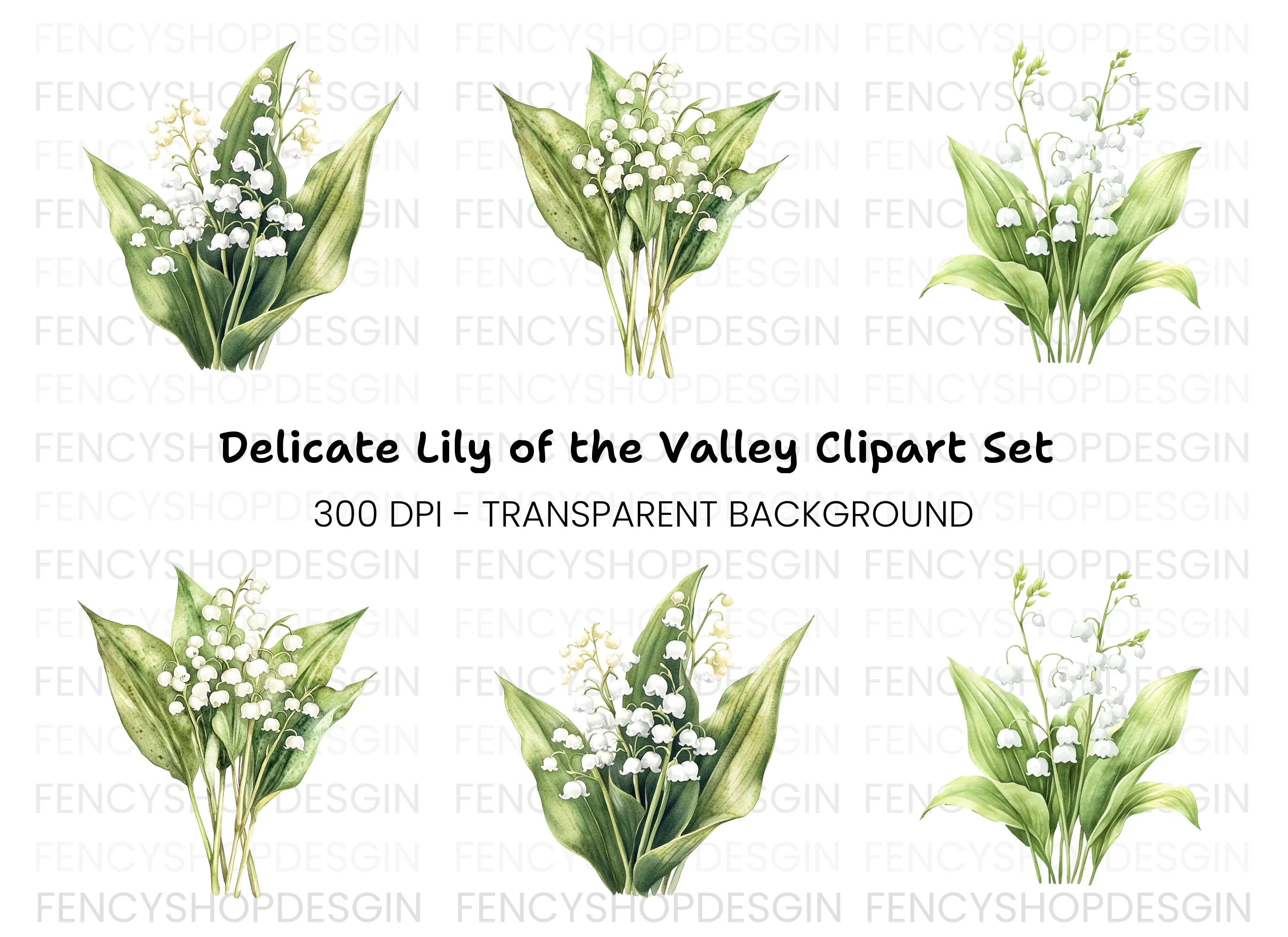 Lily of the Valley Clipart Bundle