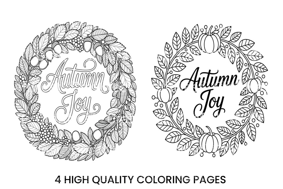 Autumn Joy Wreath Coloring Books