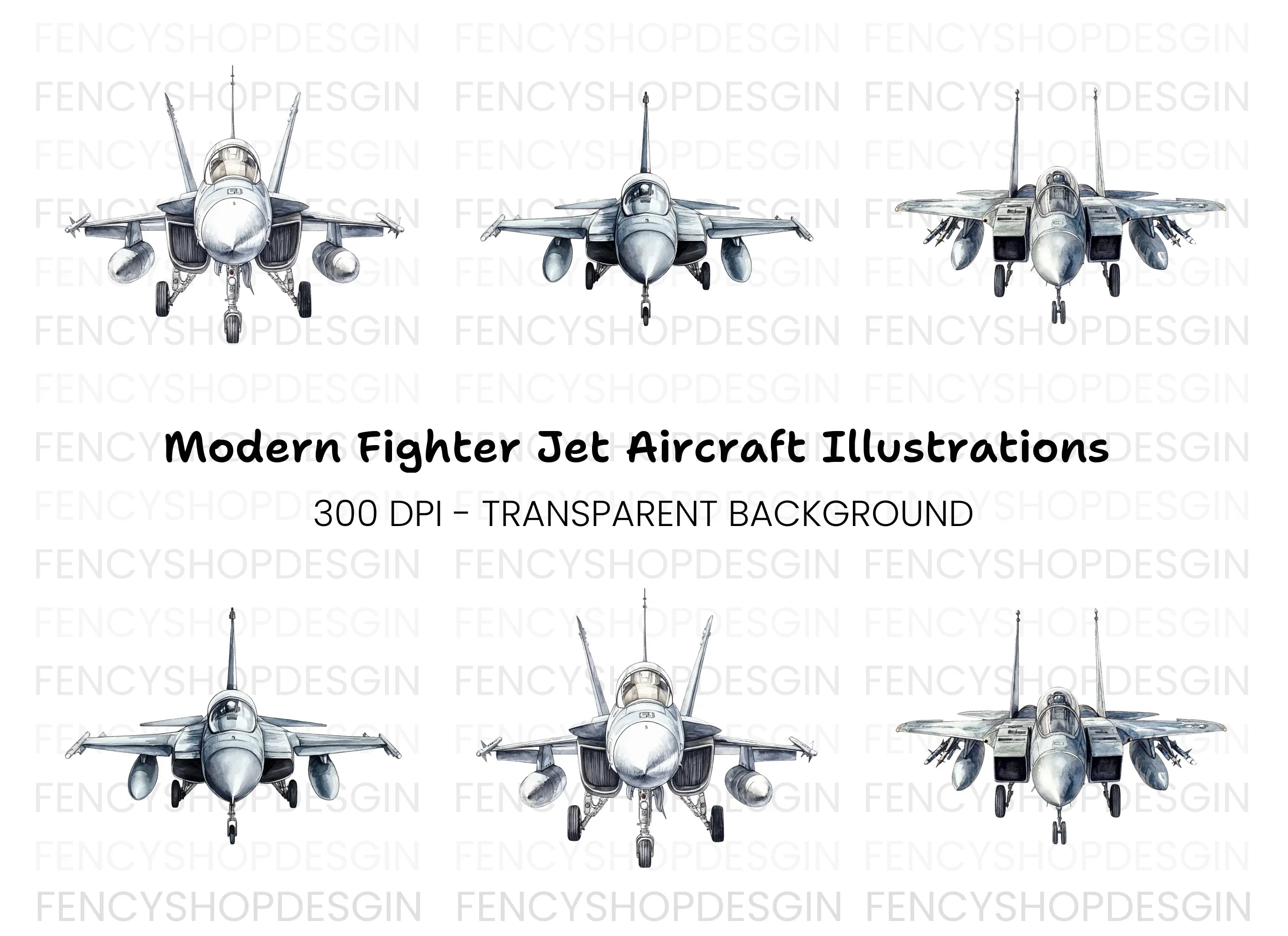 Military Fighter Jets Clipart Bundle