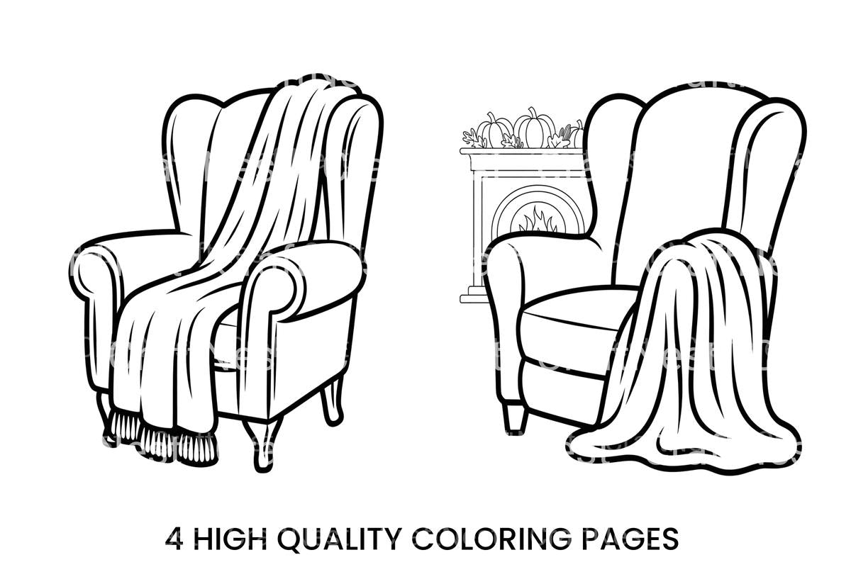 Cozy Armchair Autumn Coloring Books