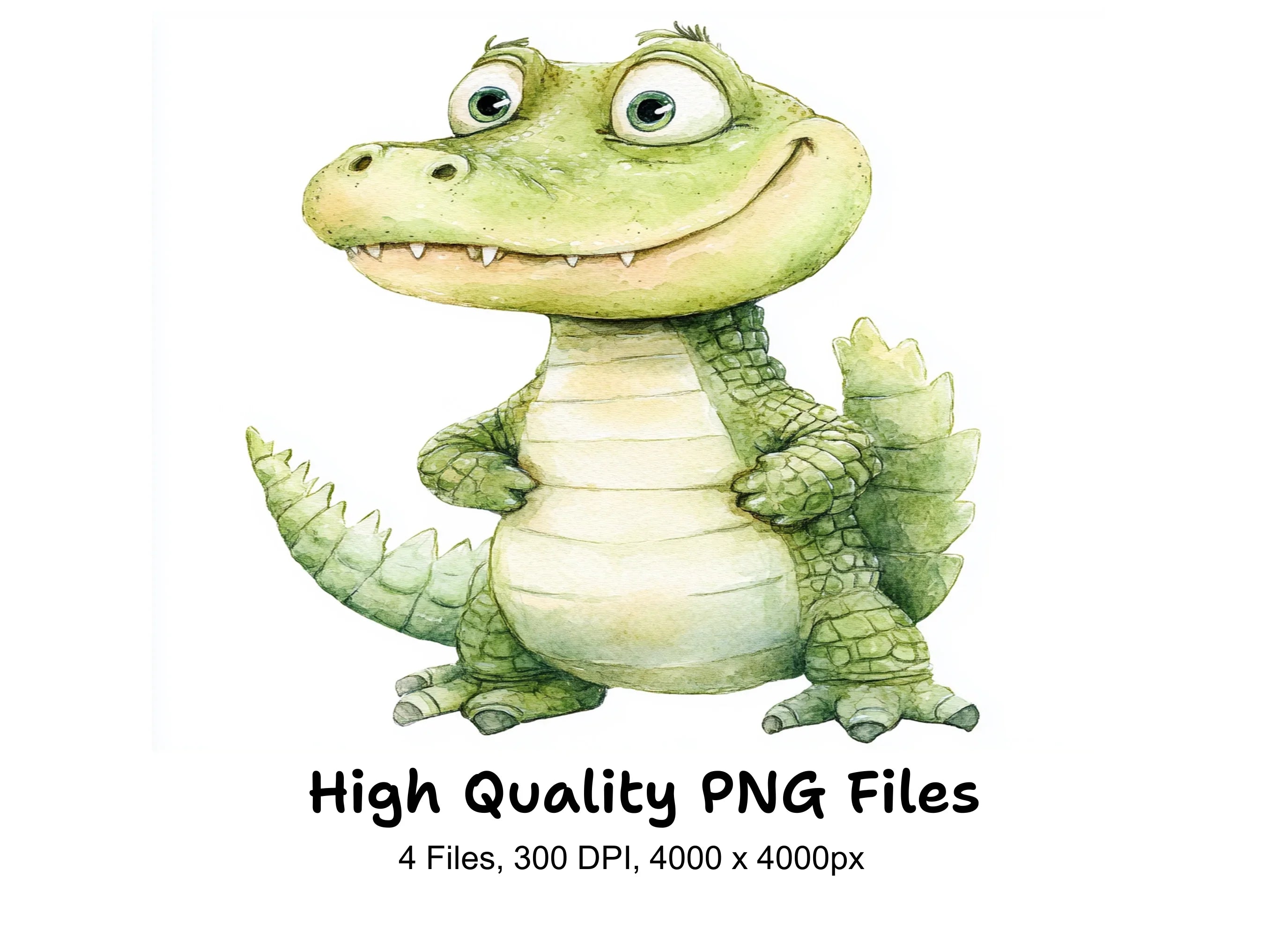 Cute Alligator Clipart Bundle