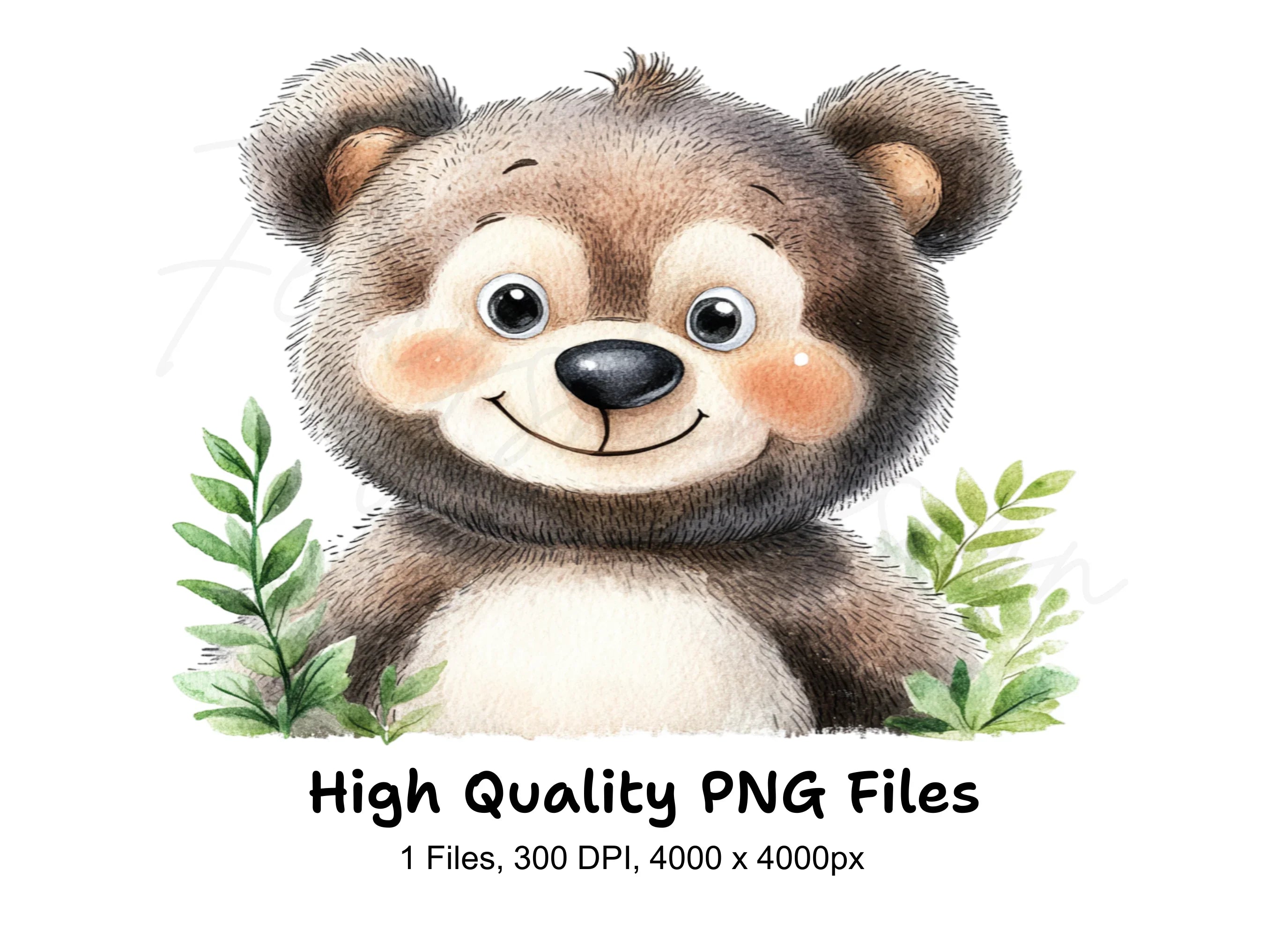 Cute Bear Head Clipart Bundle
