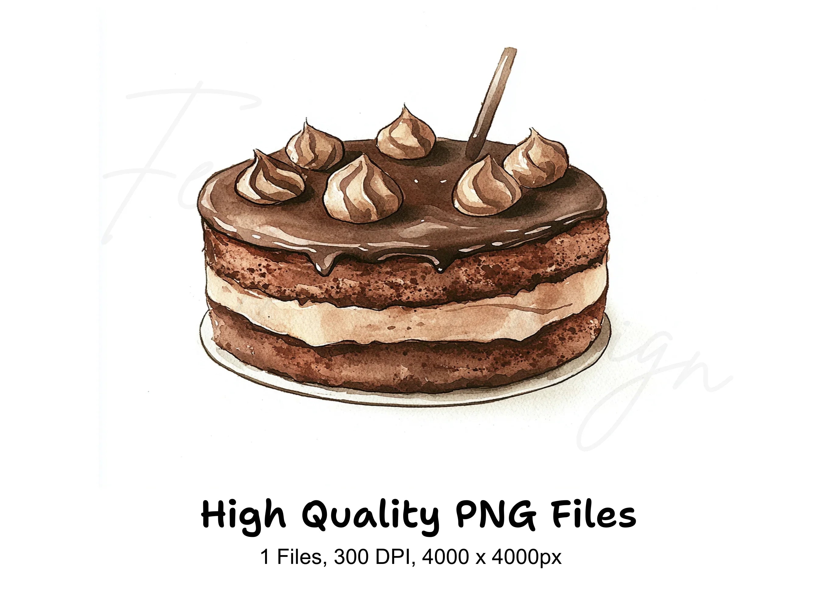 Chocolate Layer Cake Clipart Bundle