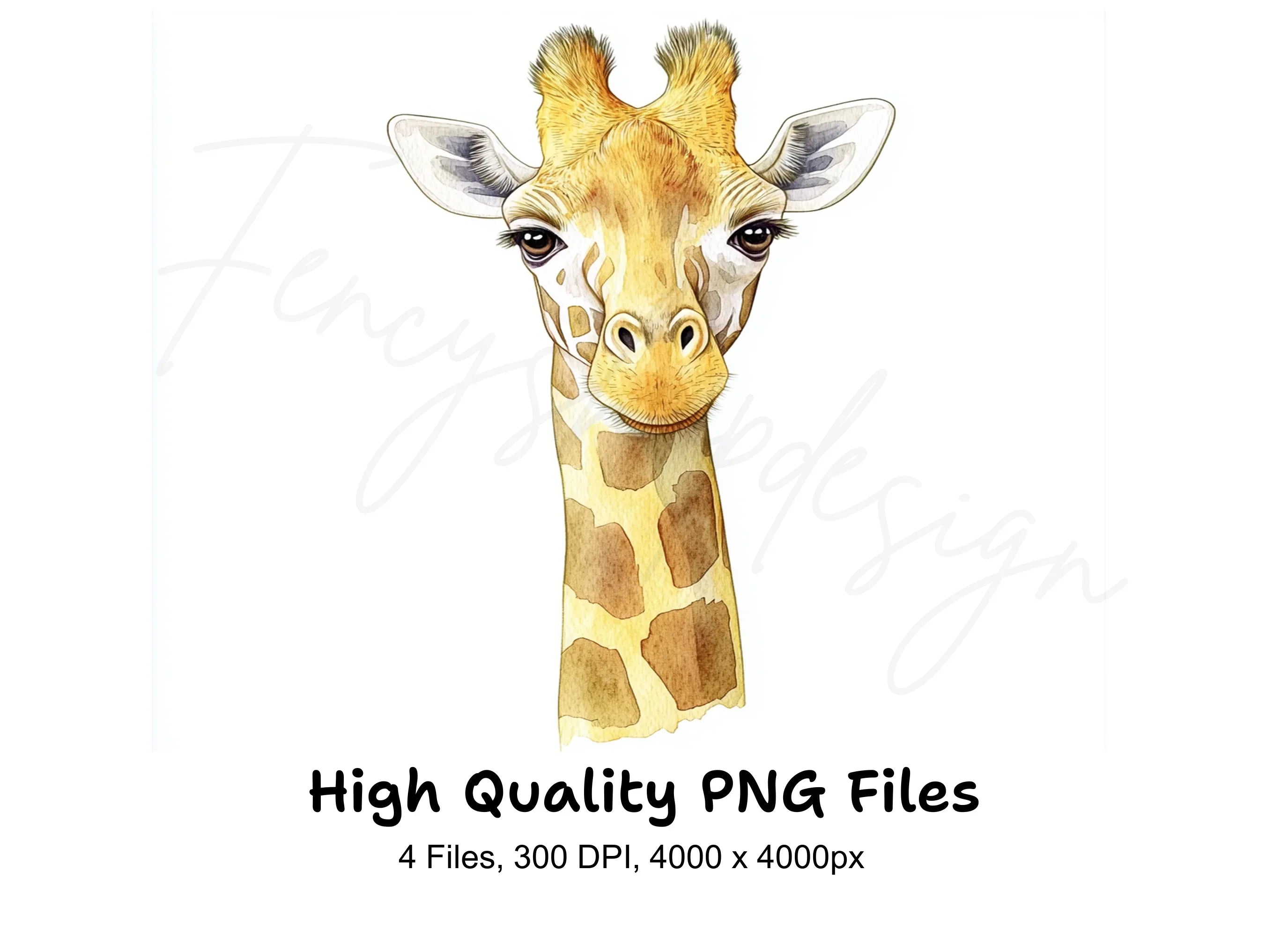 Cute Giraffe Faces Clipart Bundle