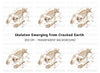 Creepy Skeleton Emerging Clipart Bundle