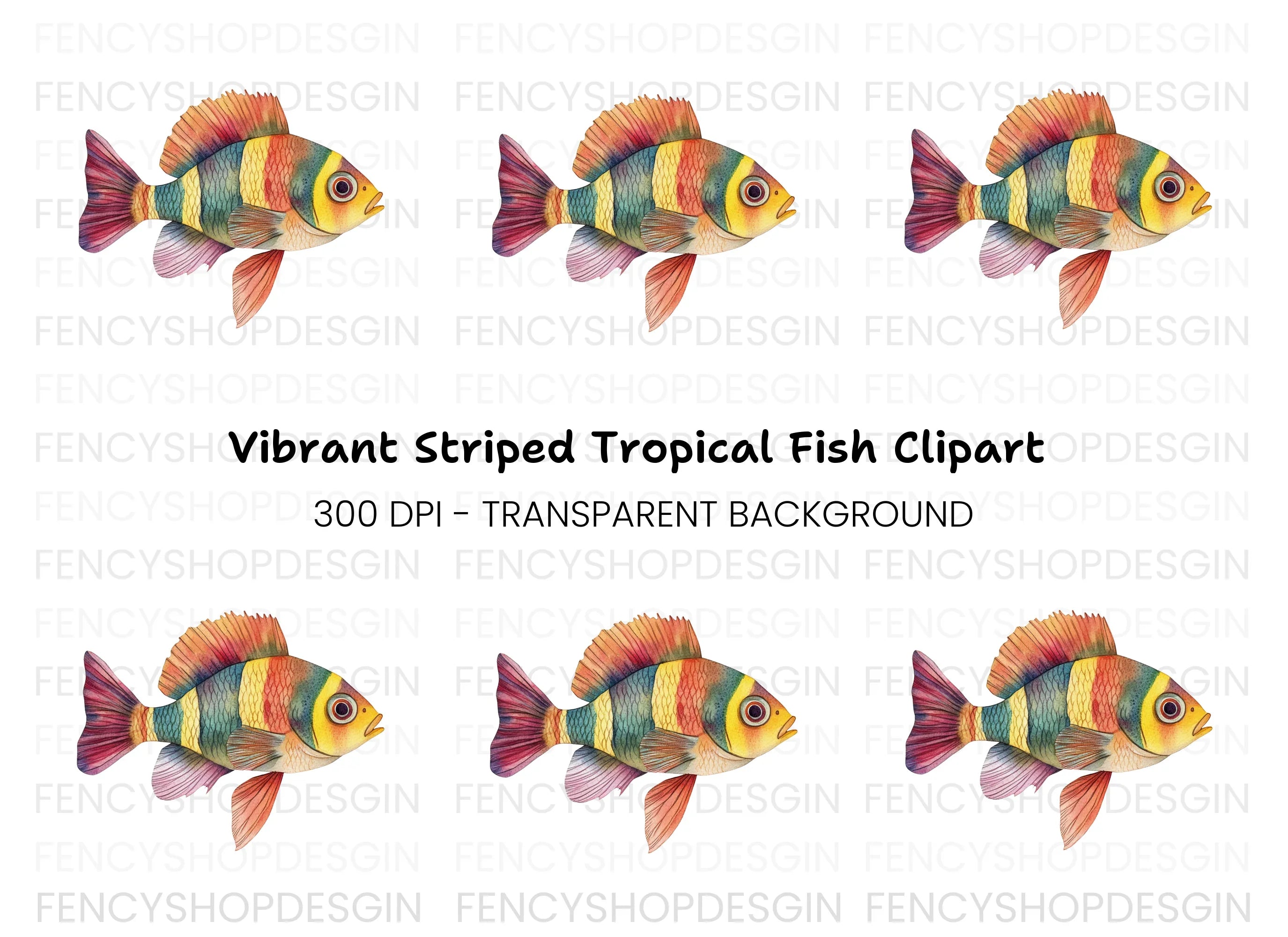 Vibrant Tropical Fish Clipart Bundle