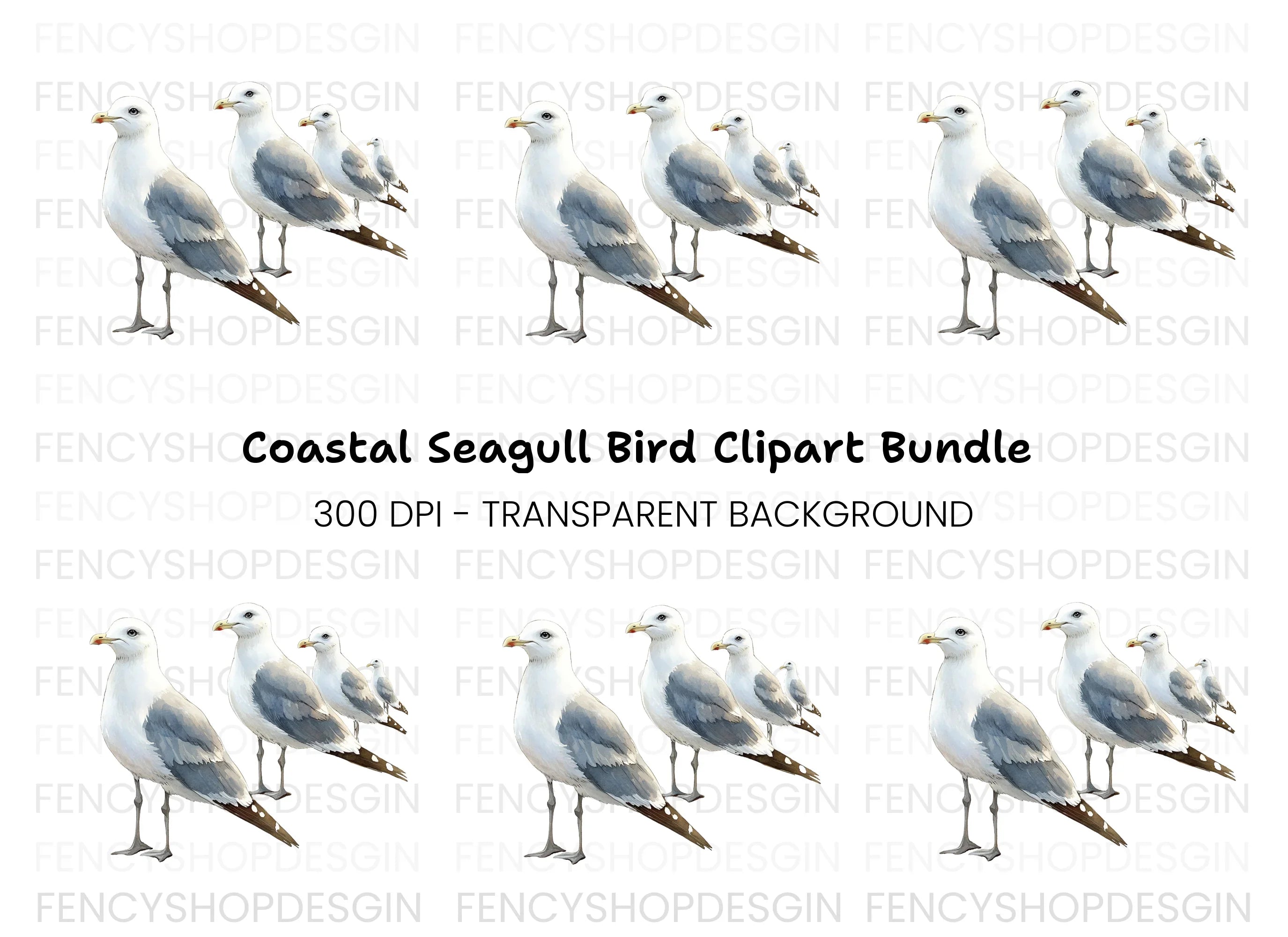 Flock of Seagulls Clipart Bundle