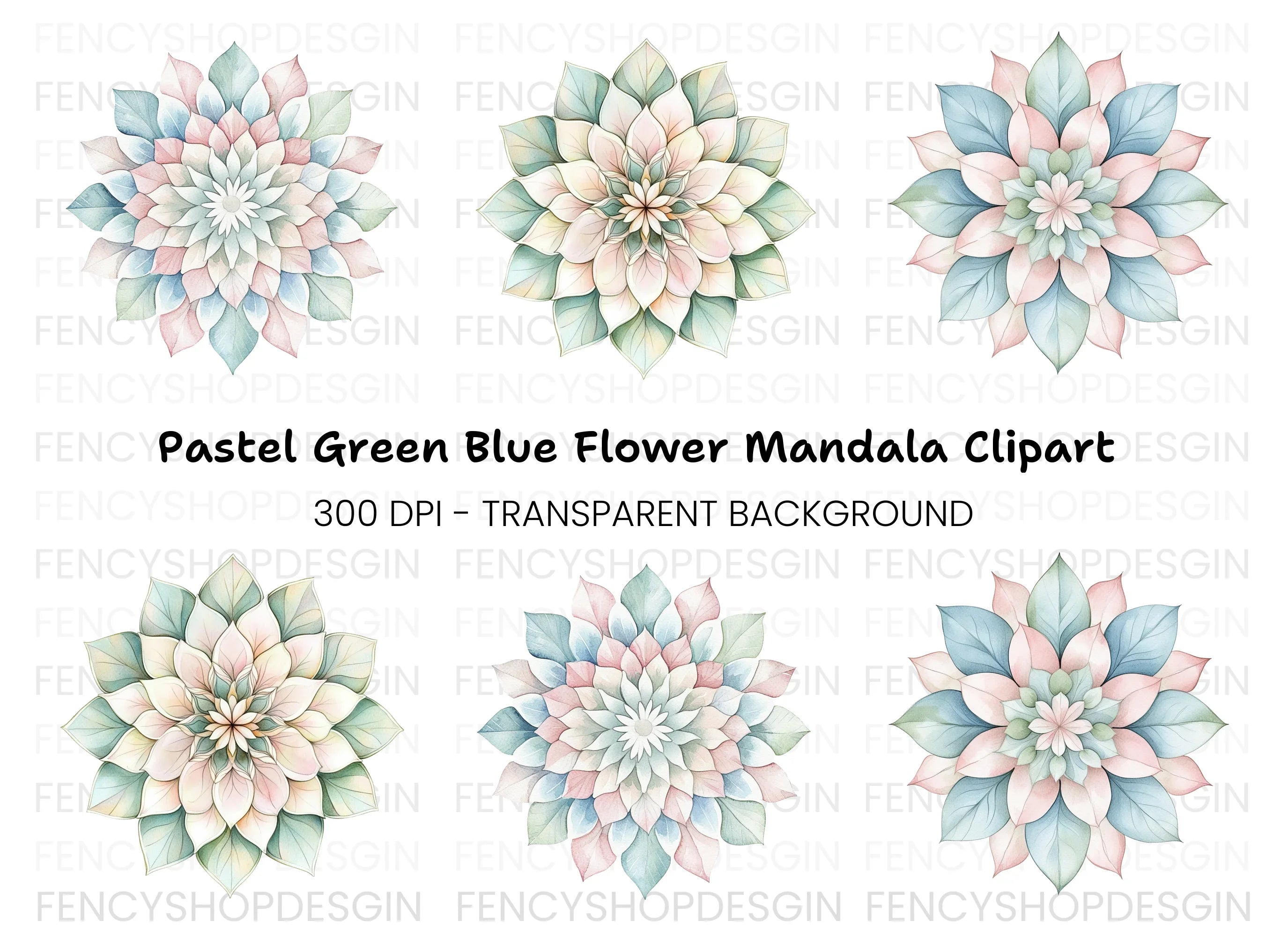 Pastel Mandala Clipart Bundle