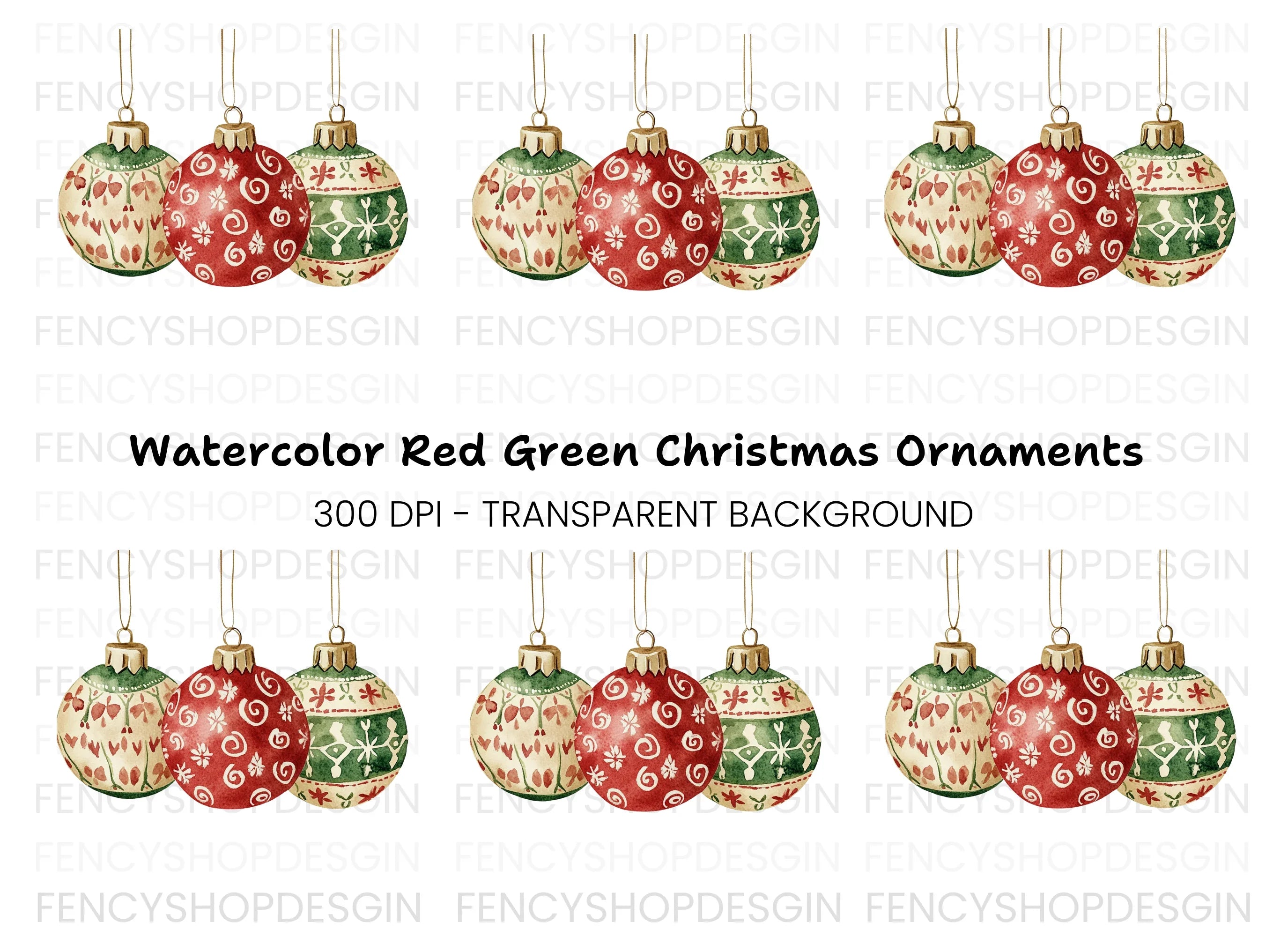 Christmas Ornaments Clipart Bundle