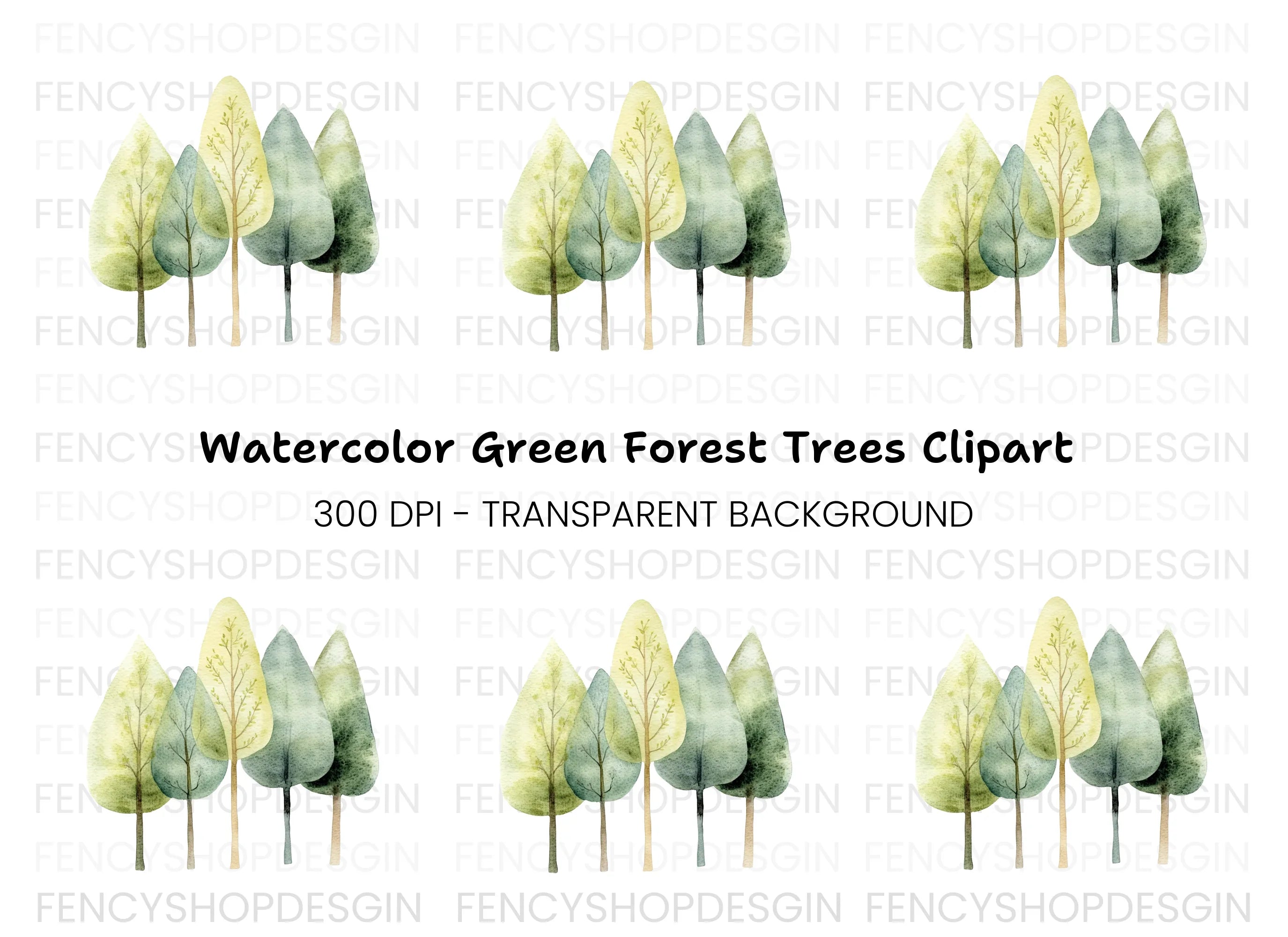 Forest Tree Clipart Bundle
