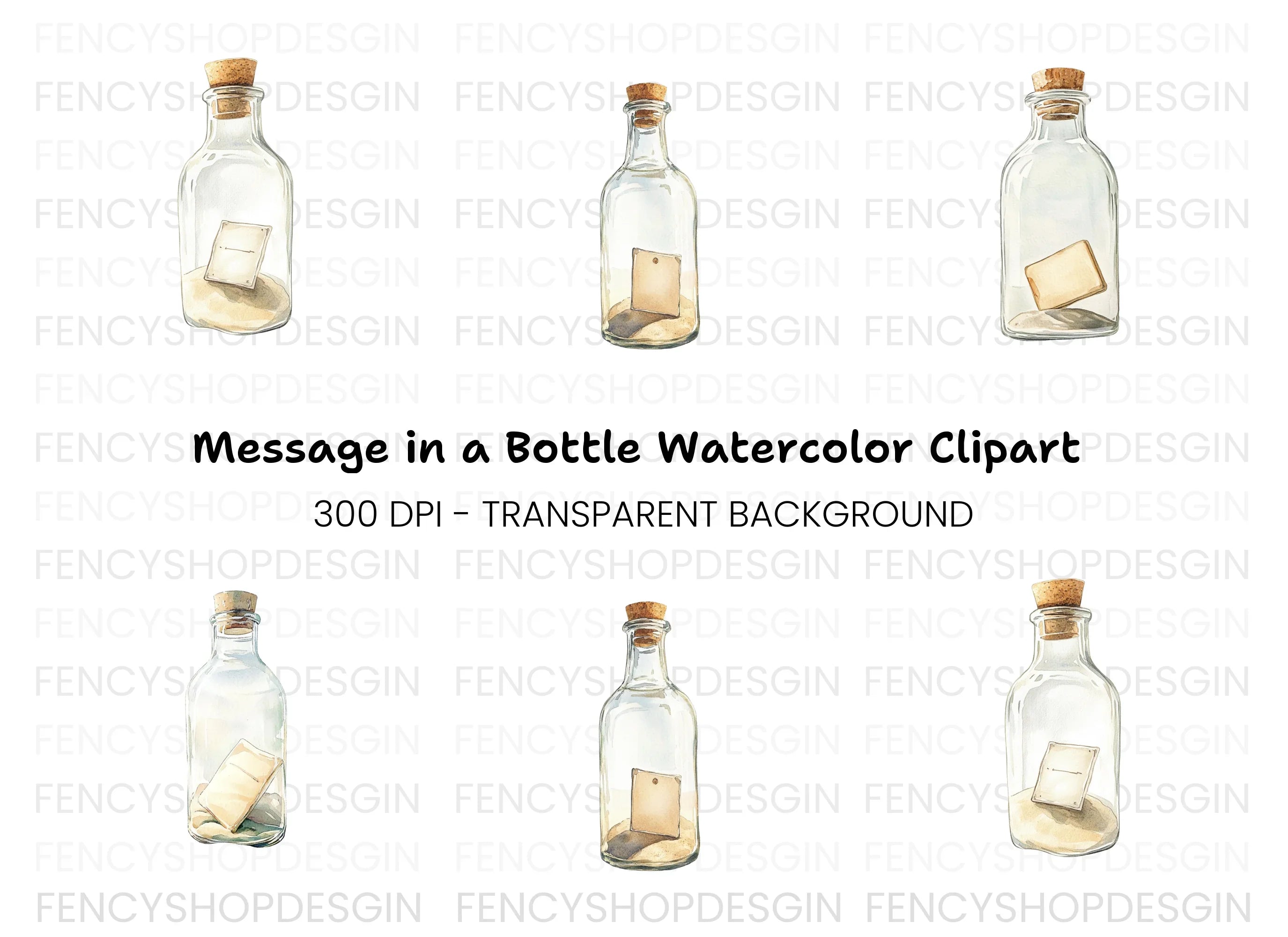 Message in a Bottle Clipart Bundle