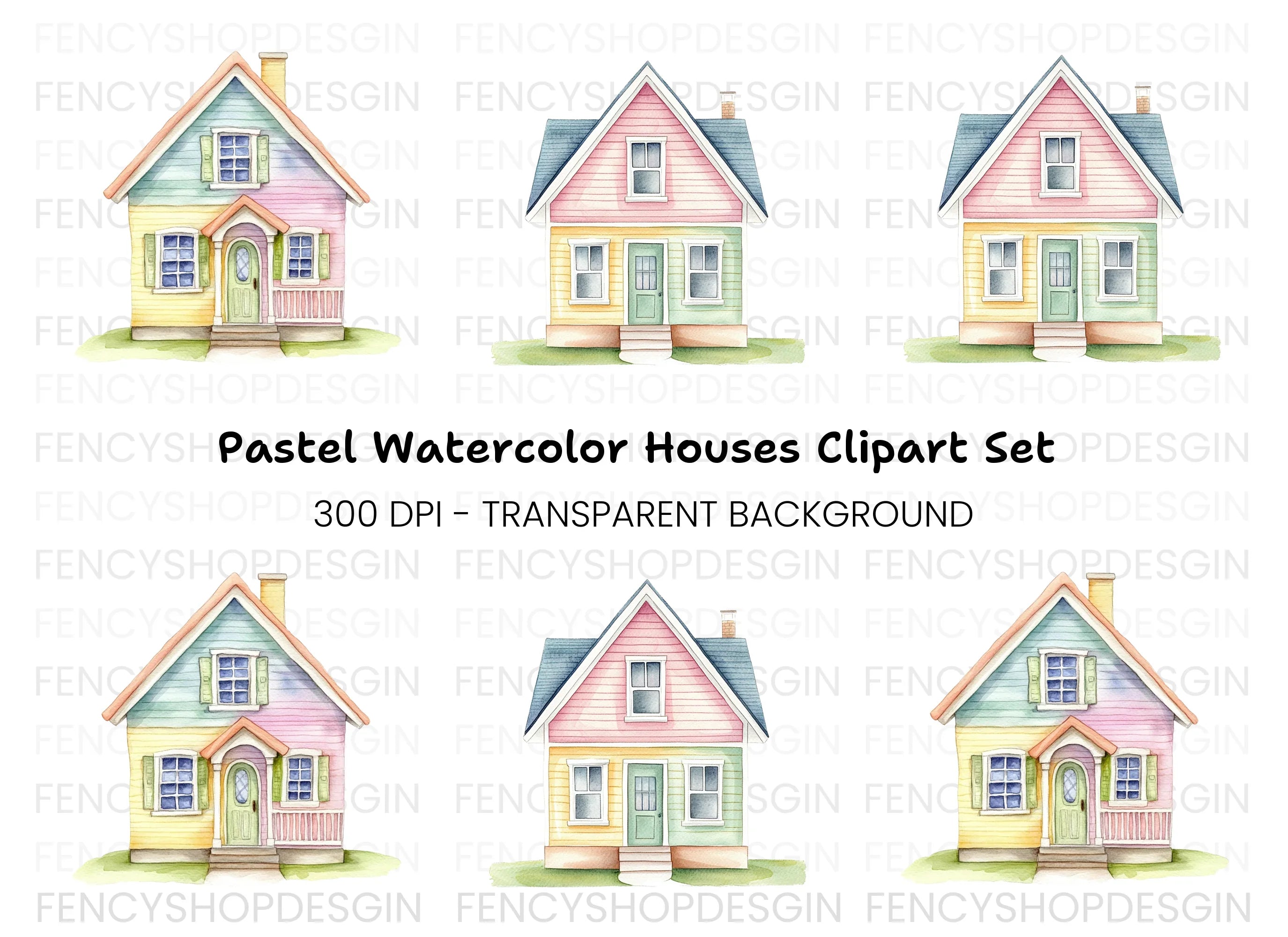 Charming Houses Clipart Bundle