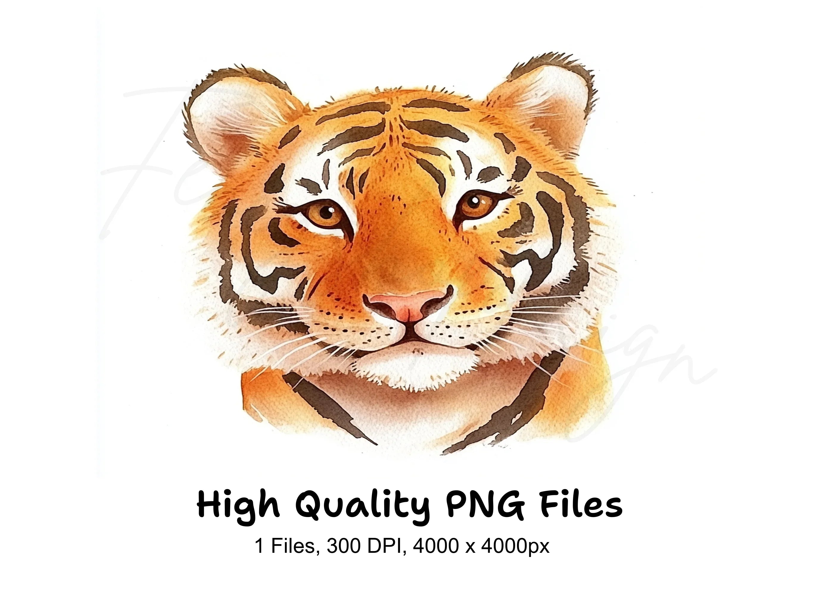 Tiger Head Clipart Bundle