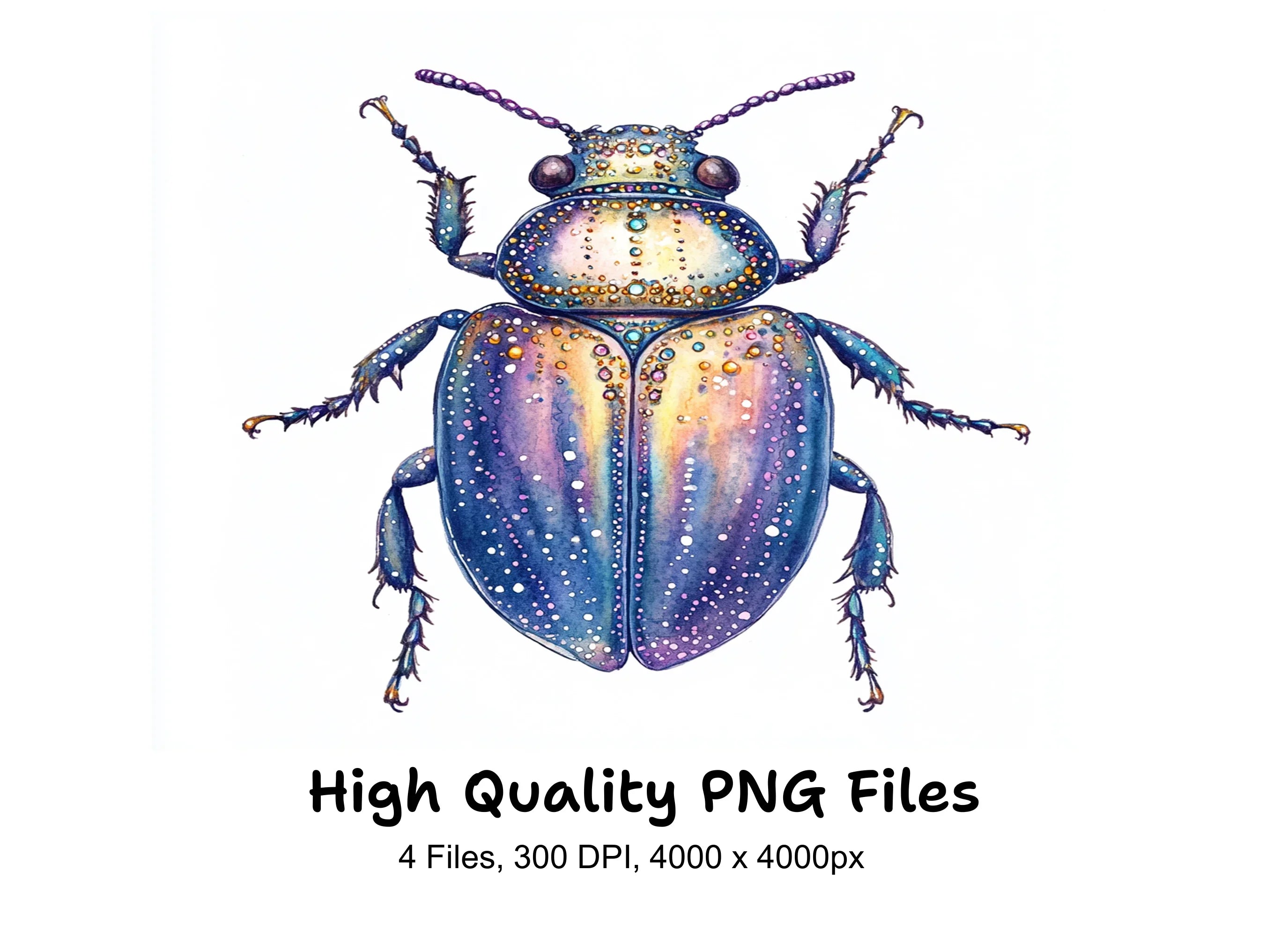 Iridescent Jewel Beetle Clipart Bundle
