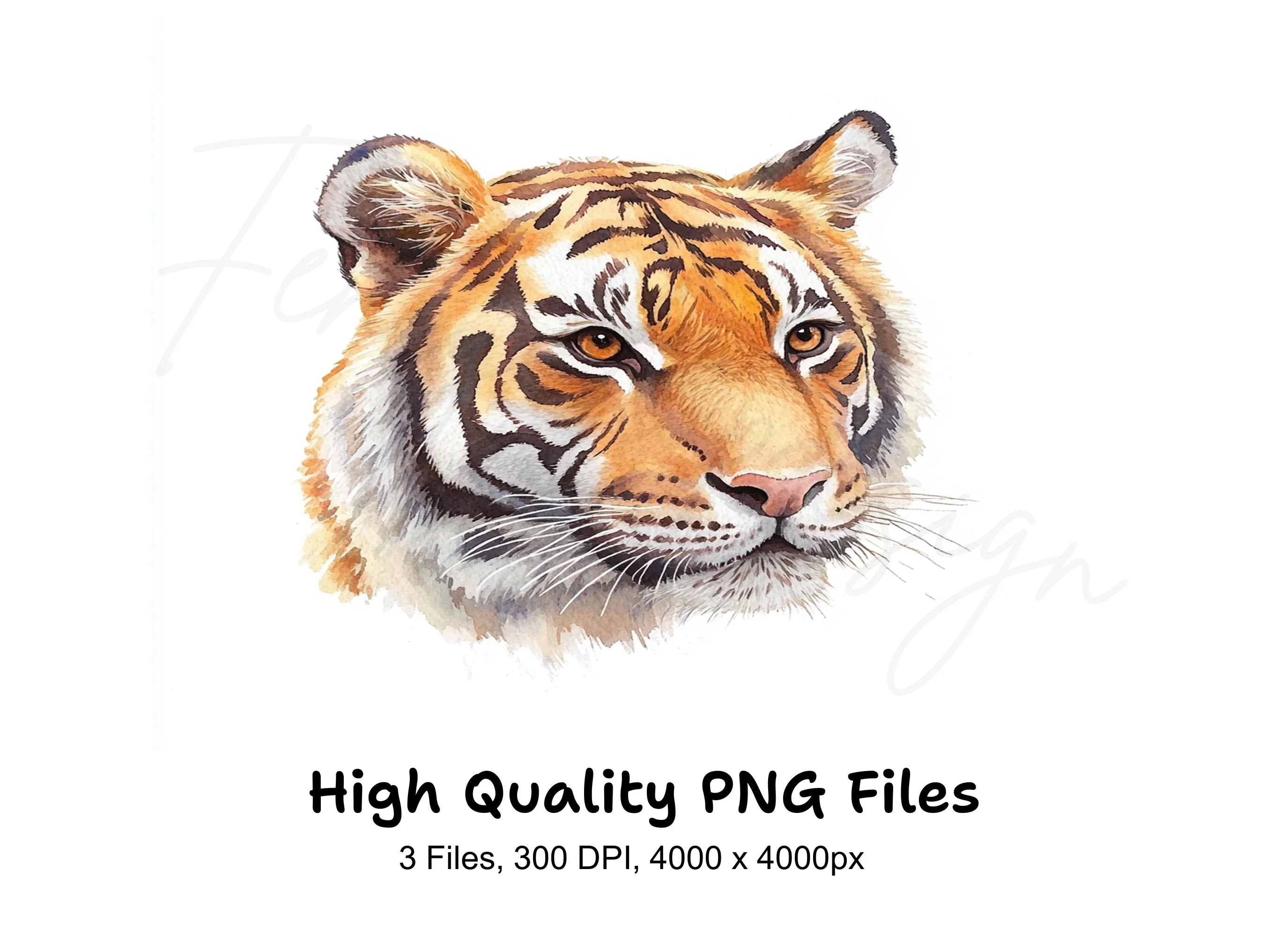 Fierce Tiger Head Clipart Bundle