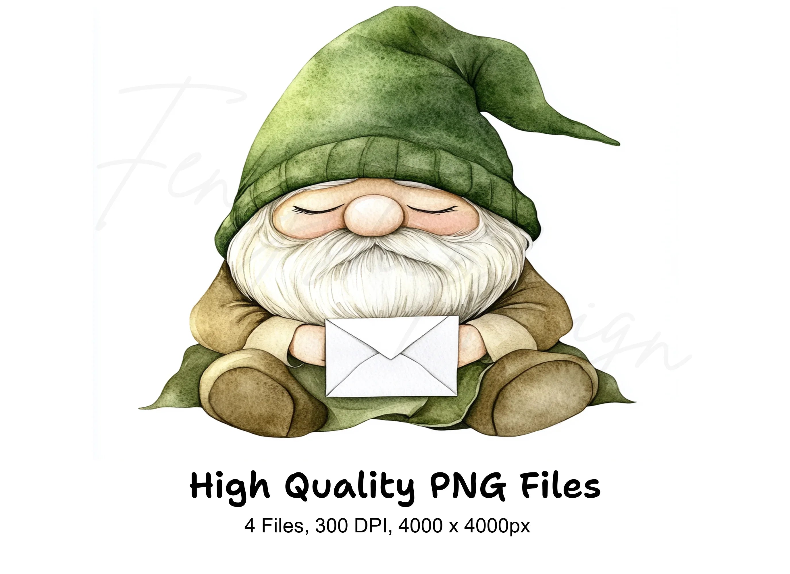 Cute Gnomes with Love Letters Clipart Bundle