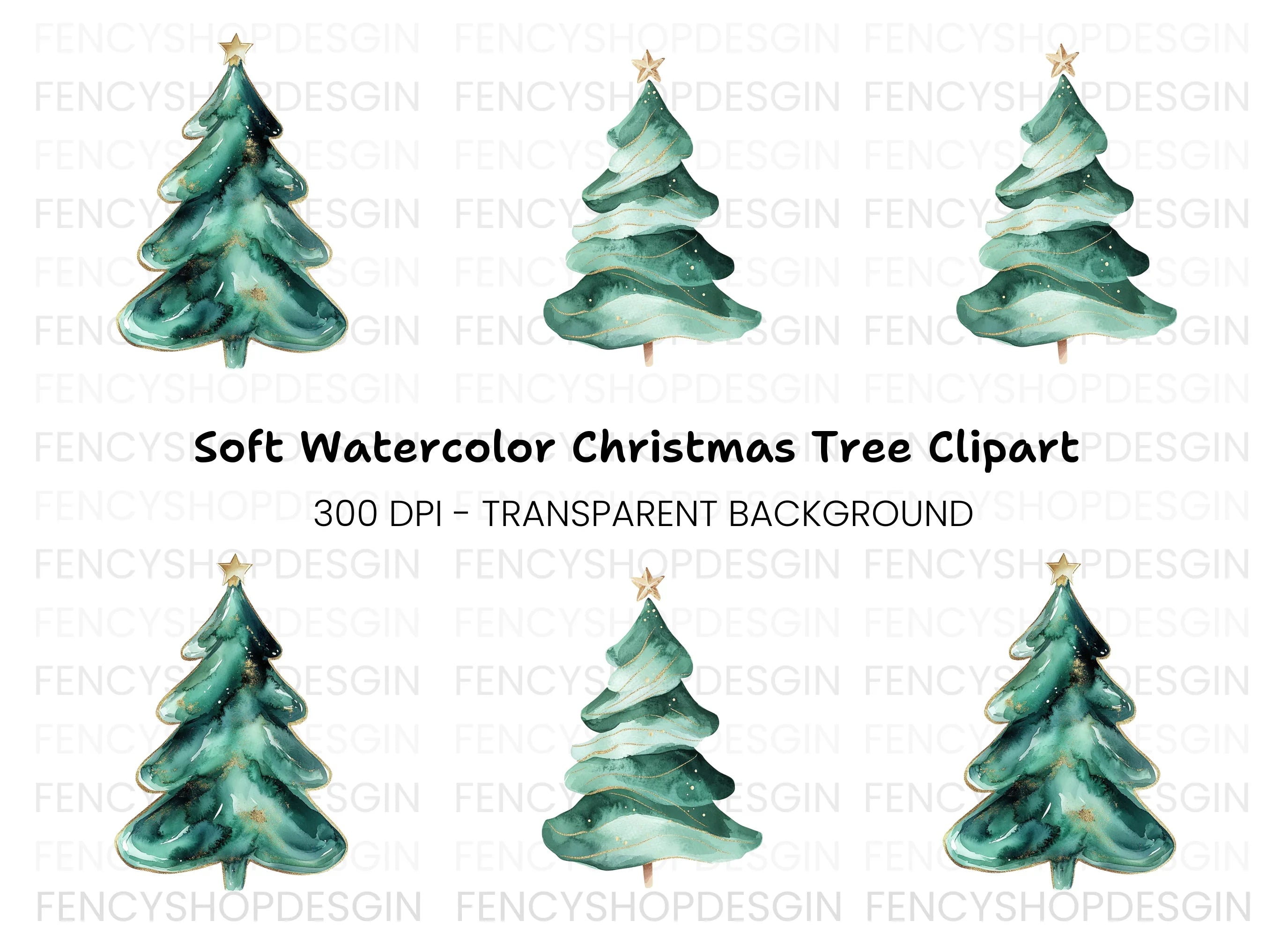 Christmas Trees Clipart Bundle