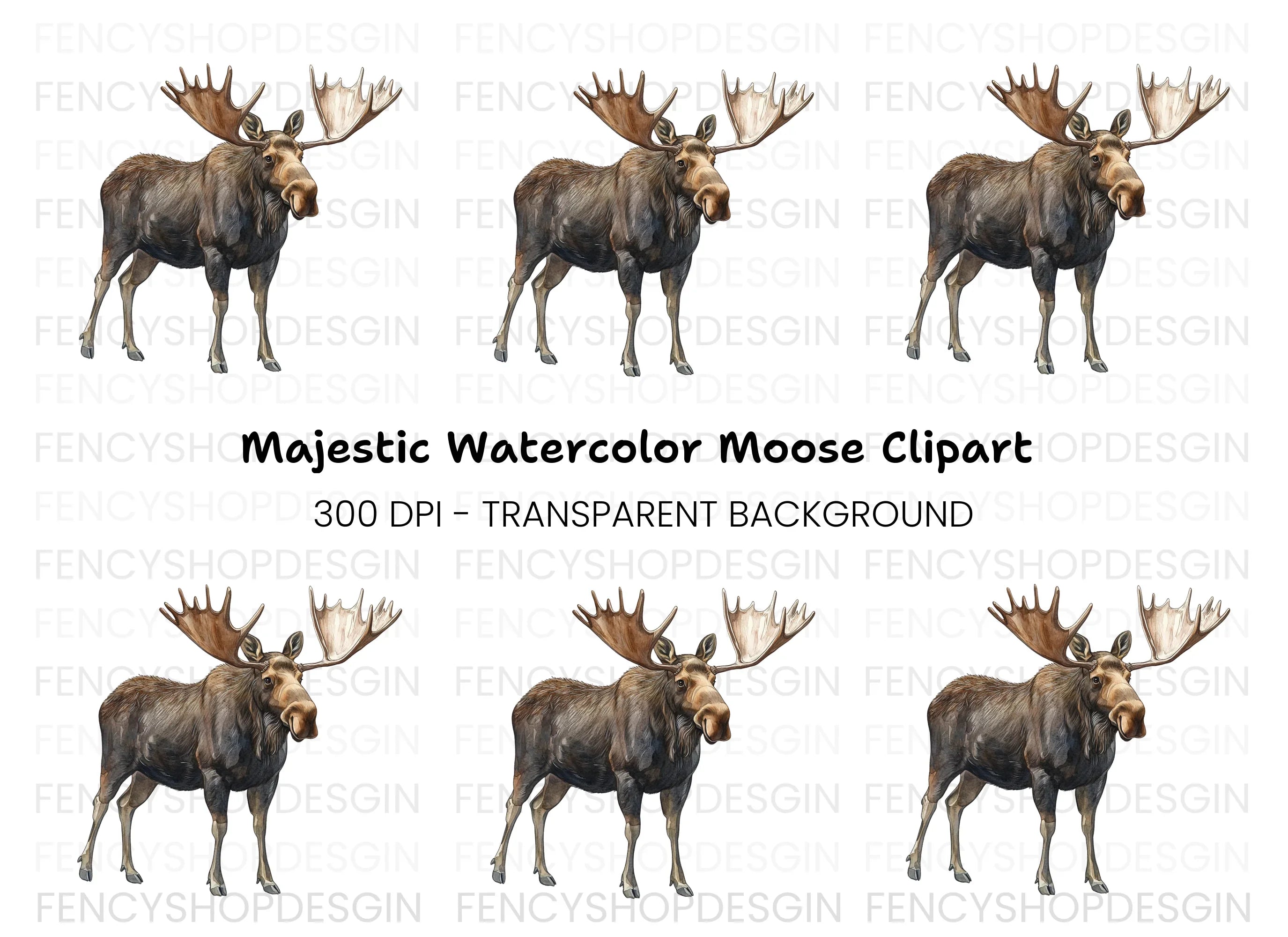 Majestic Moose Clipart Bundle