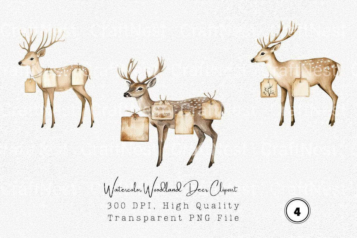 Woodland Deer Clipart Bundle