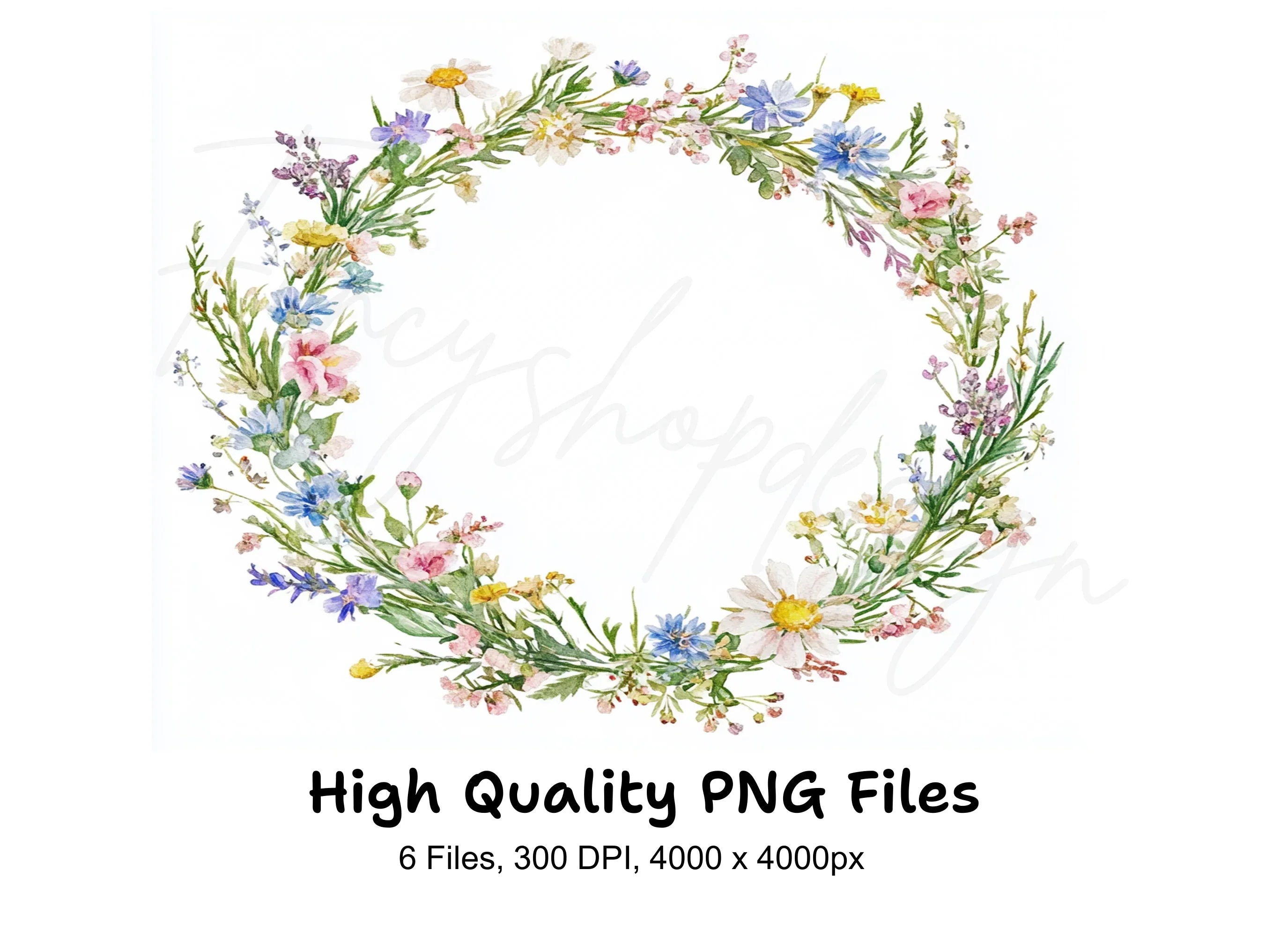 Wildflower Wreaths Clipart Bundle