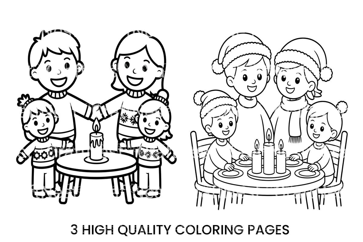 Family Christmas Candlelight Coloring Books