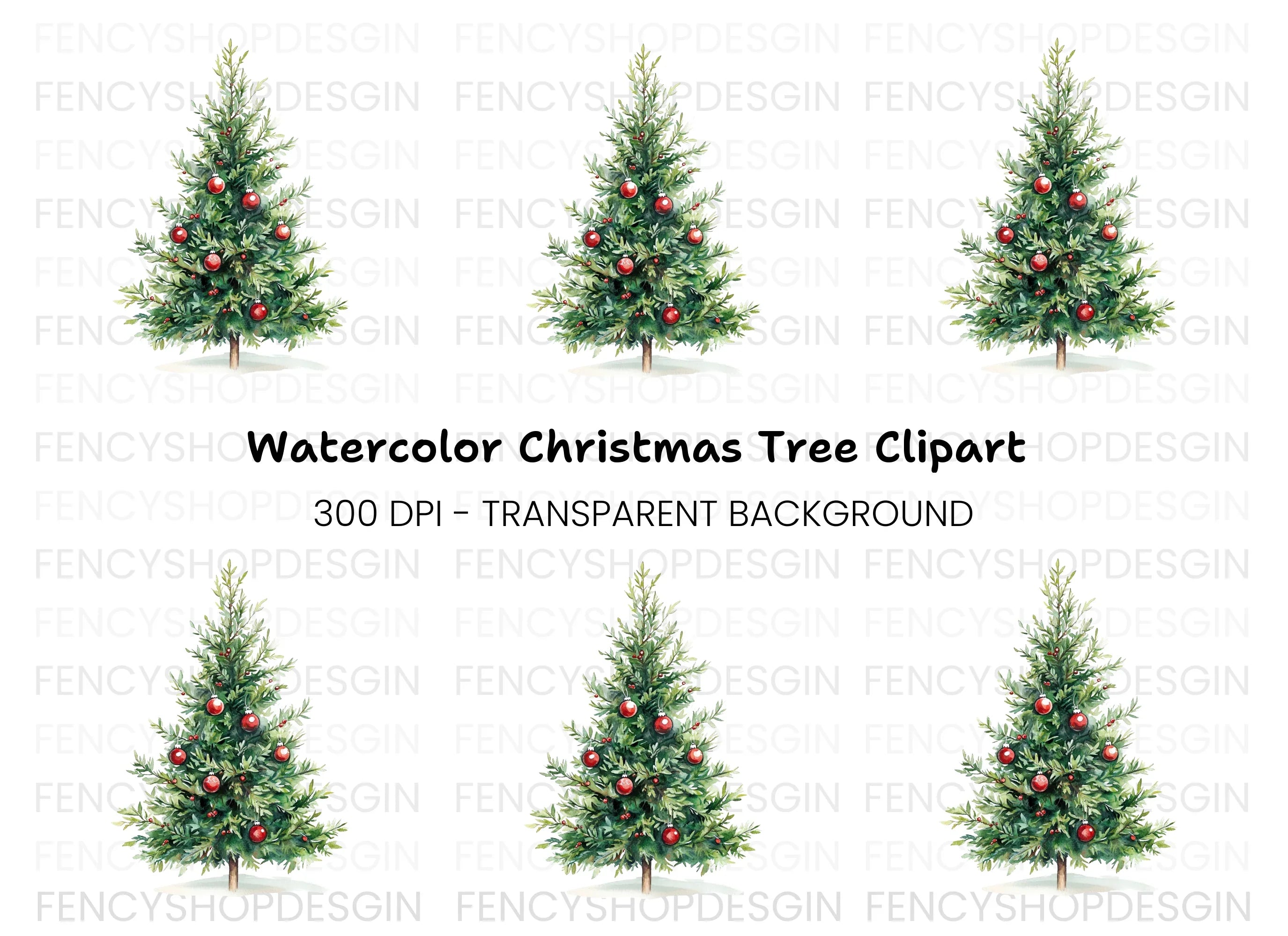 Christmas Tree Clipart Bundle