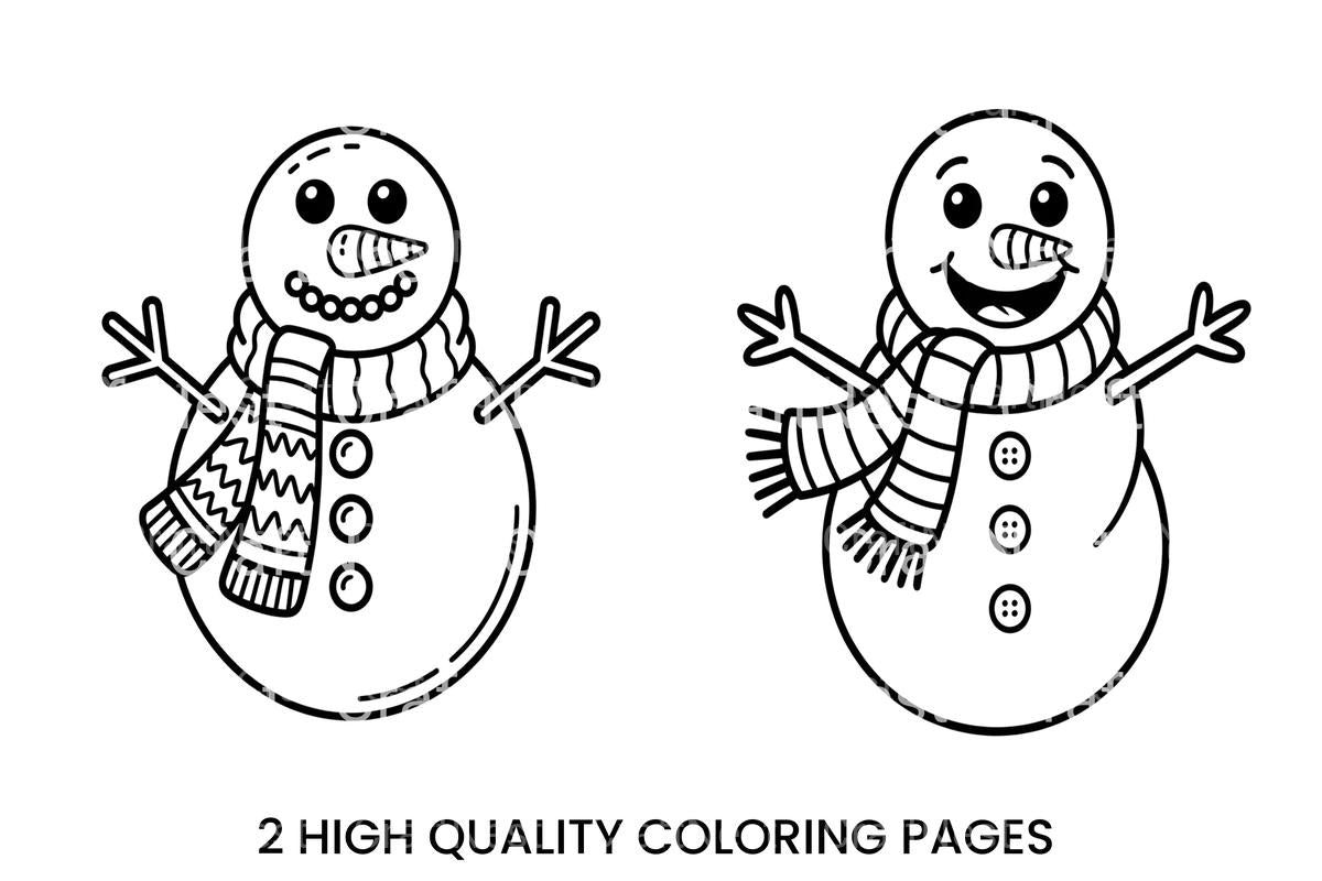 Happy Snowman Winter Coloring Books