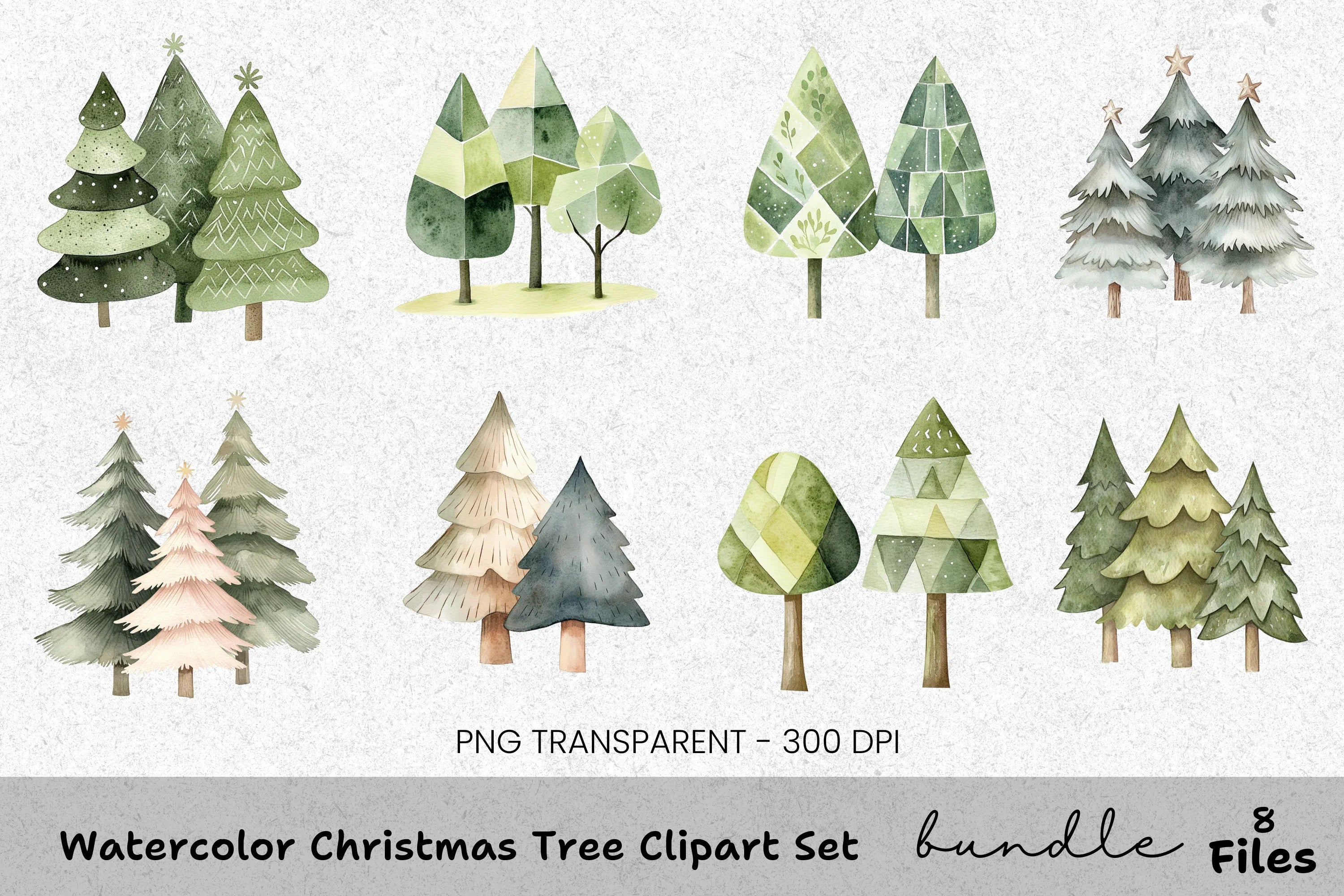 Christmas Tree Clipart Bundle