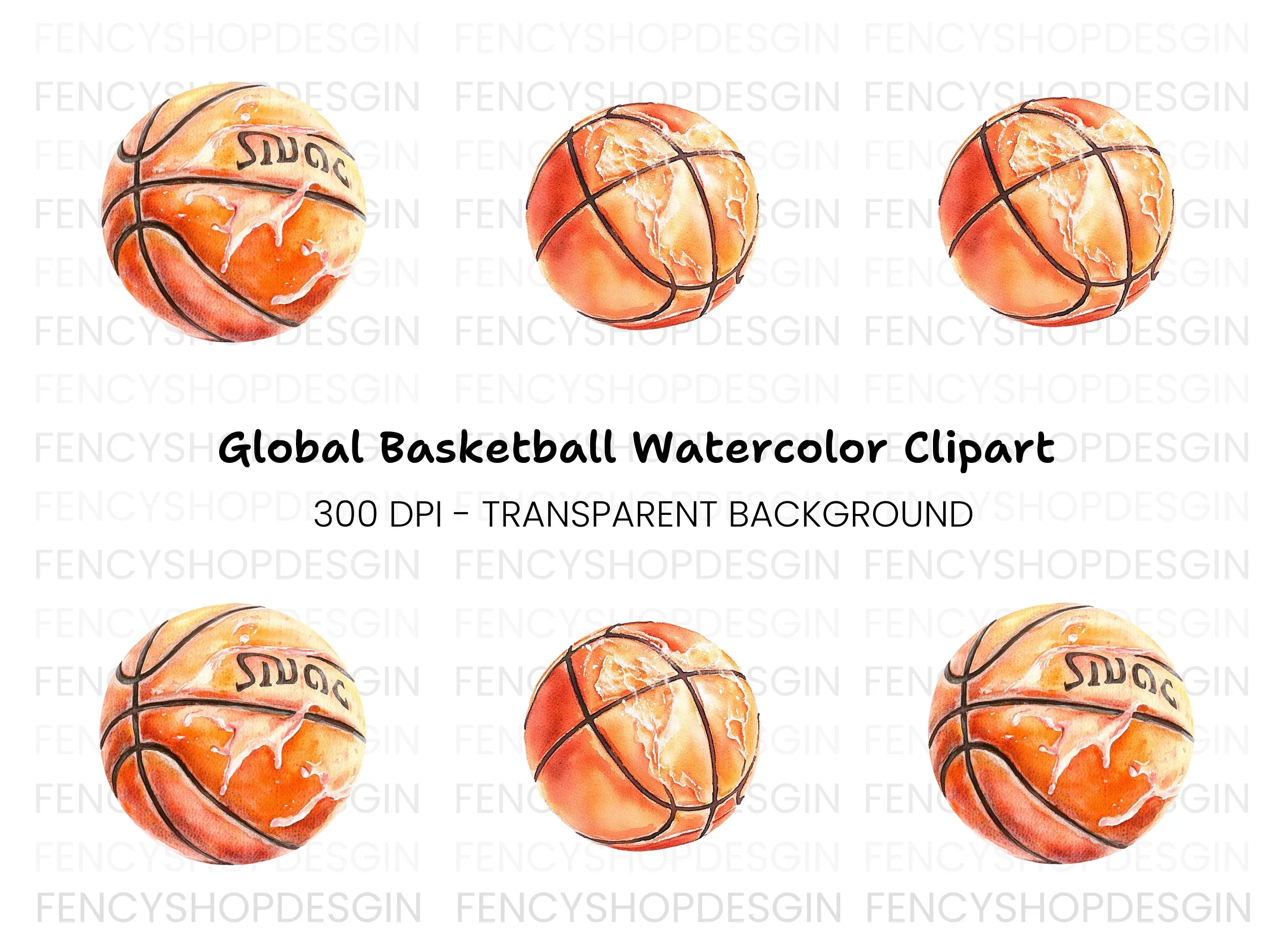 Basketball Splashes Clipart Bundle