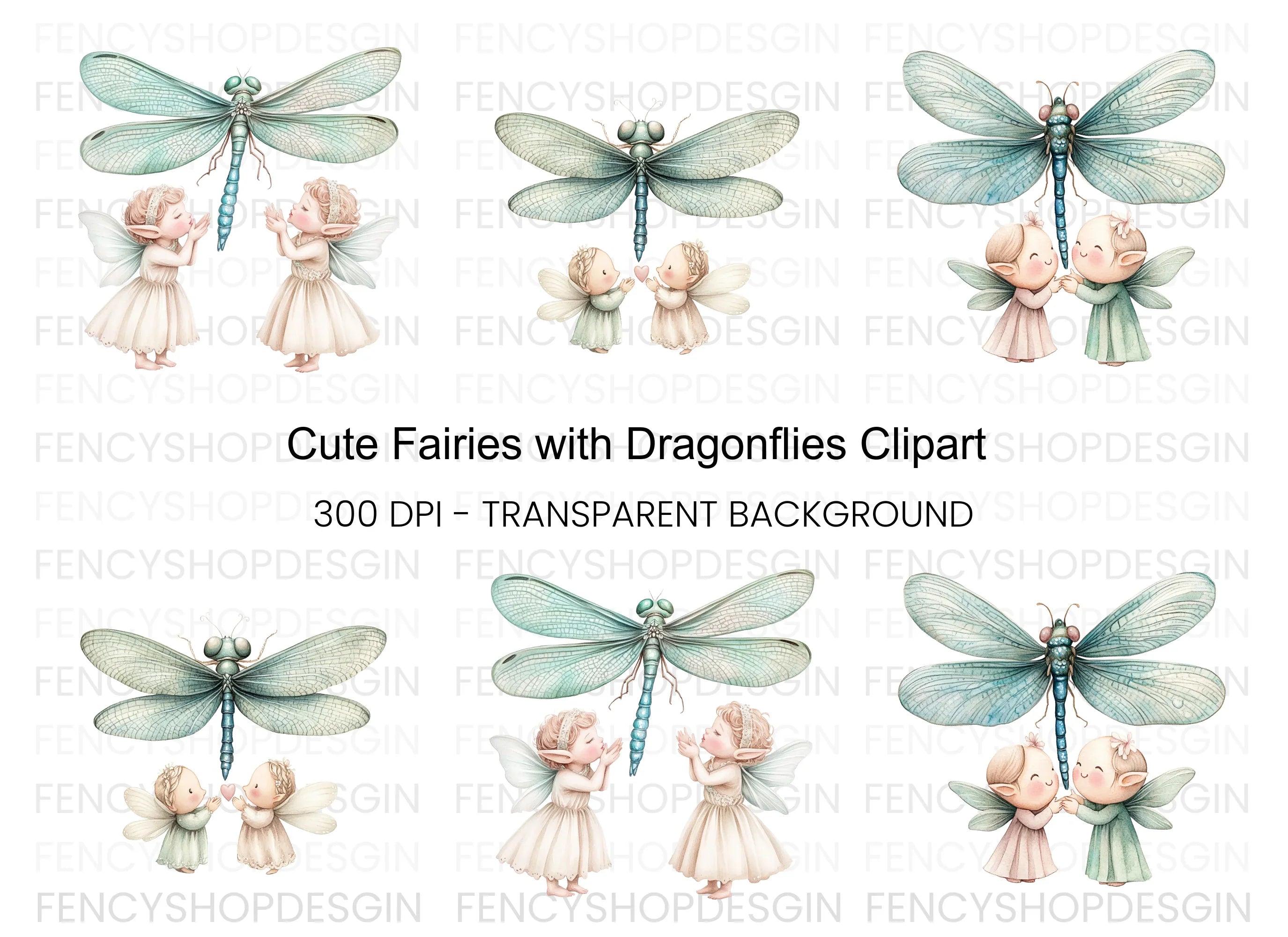 Dragonfly and Fairy Friends Clipart Bundle