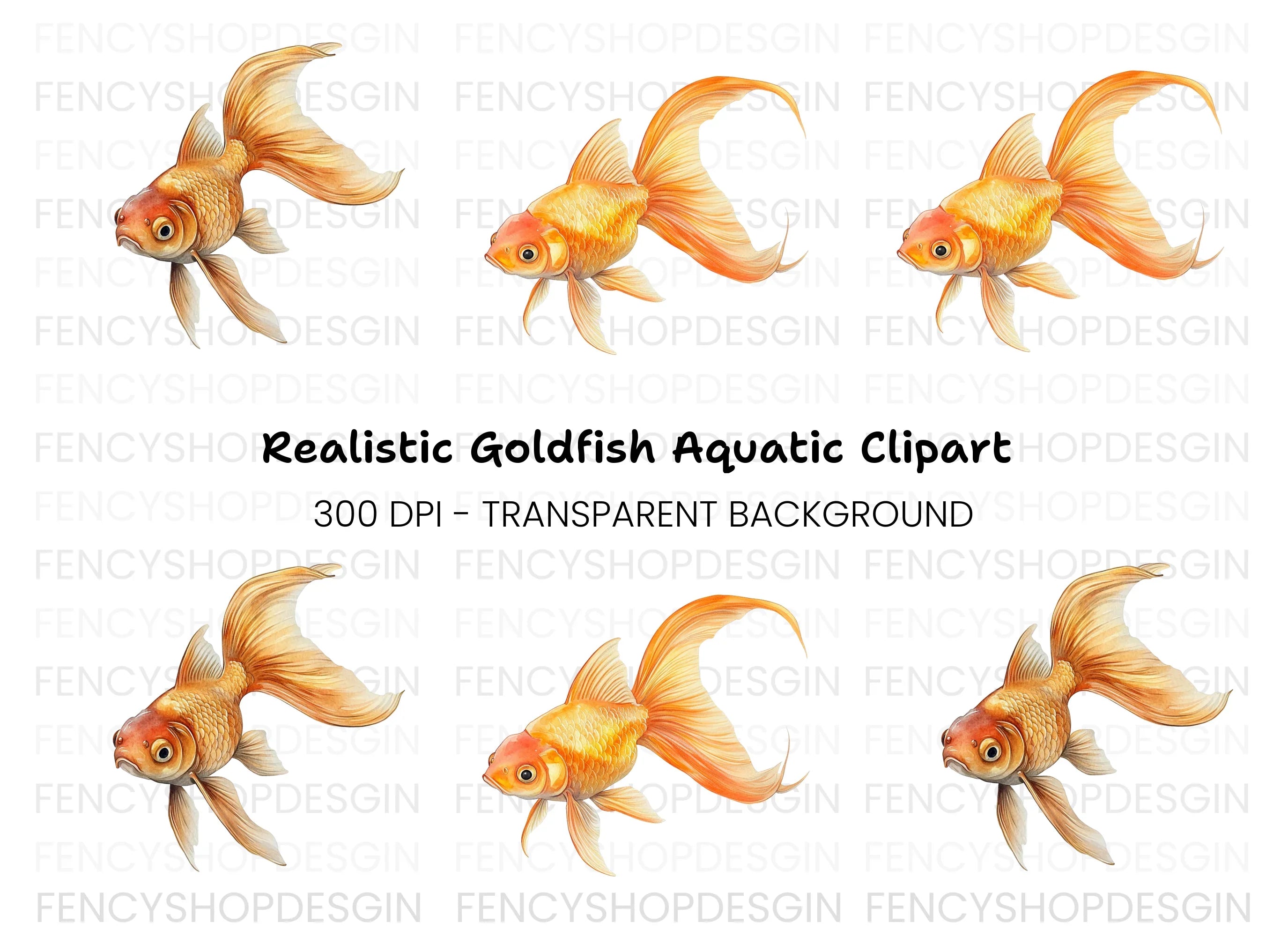 Beautiful Goldfish Clipart Bundle