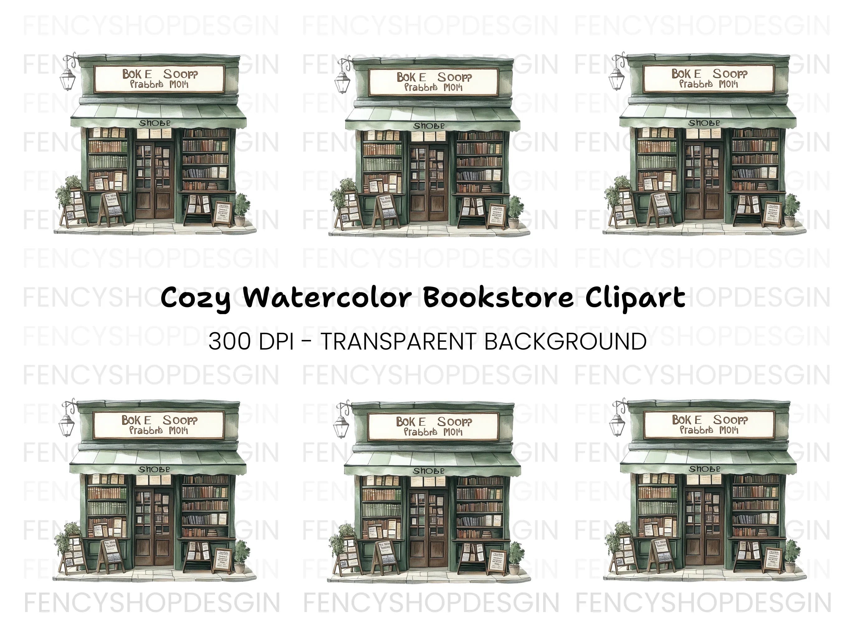 Charming Vintage Bookstore Clipart Bundle