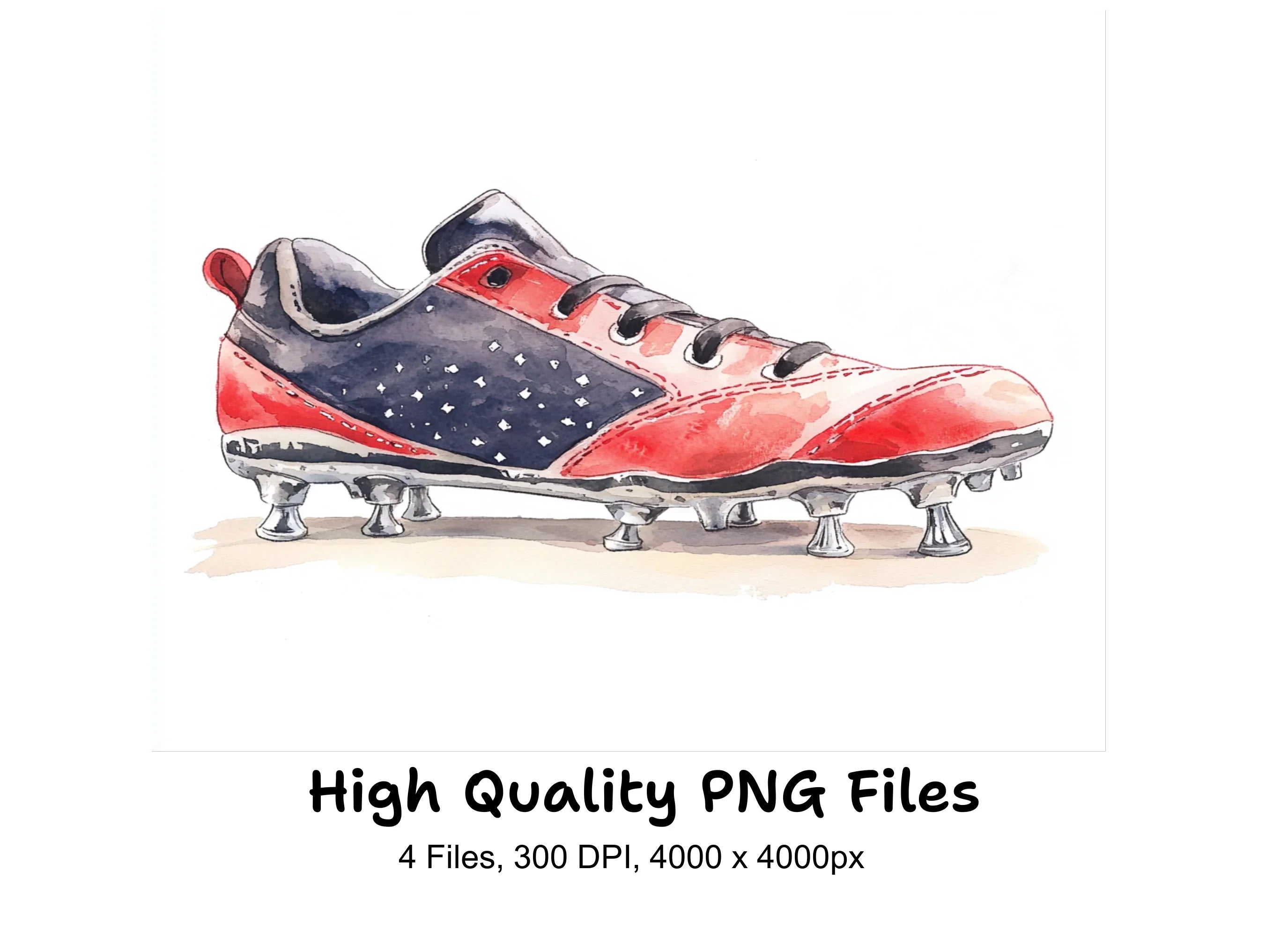 Vibrant Red Football Cleats Clipart Bundle