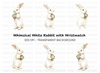 White Rabbit Holding Wristwatch Clipart Bundle