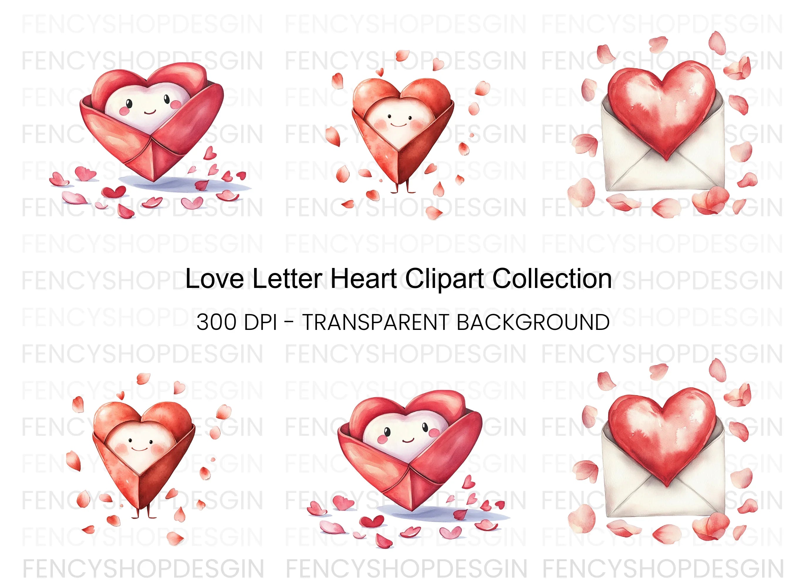 Sweet Heart Envelope Clipart Bundle