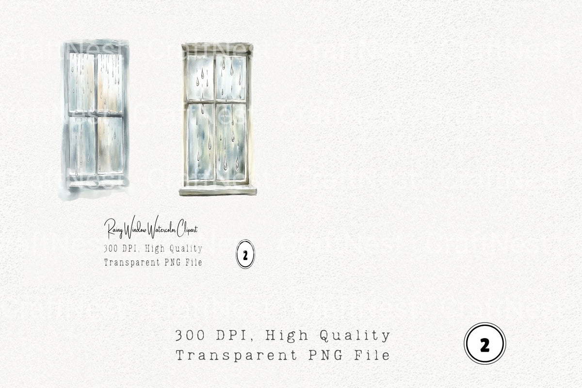 Rainy Window Clipart Bundle