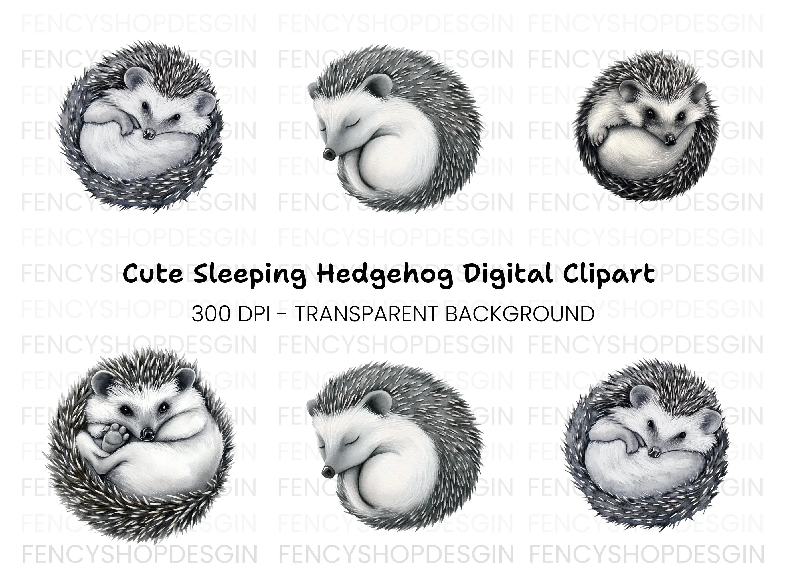 Cute Hedgehog Clipart Bundle