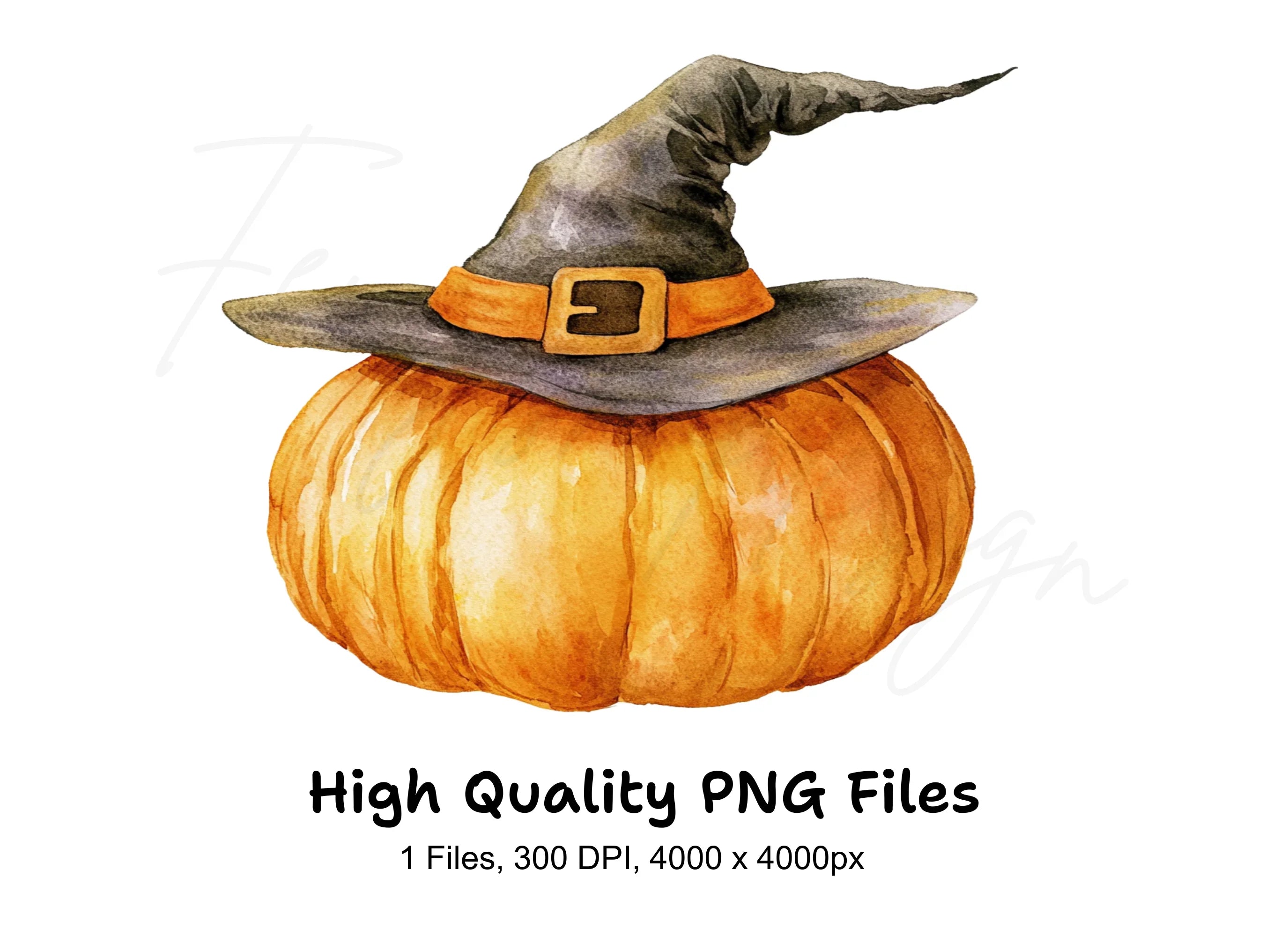 Pumpkin Witch Hat Clipart Bundle
