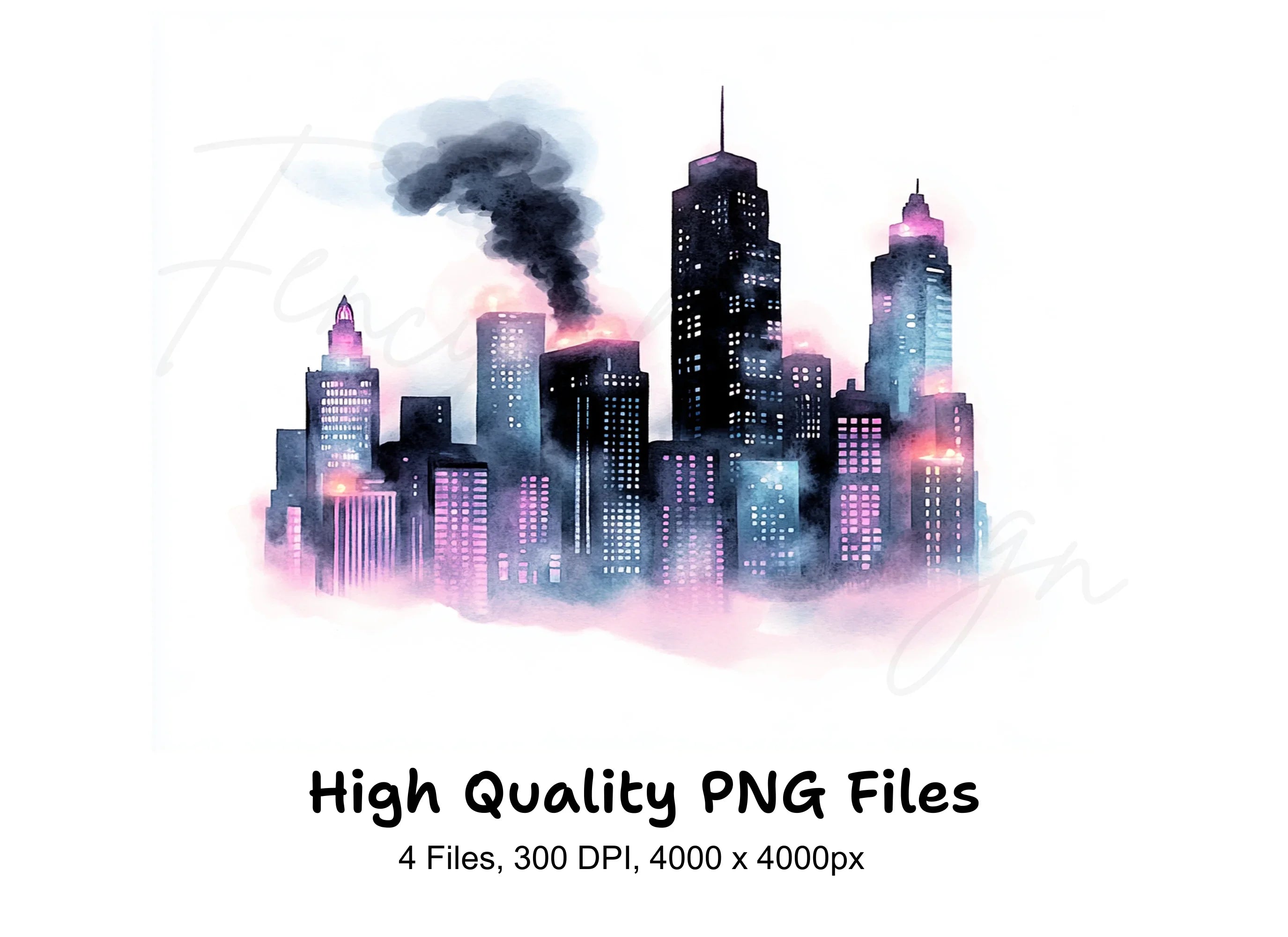 Dark Cityscape Clipart Bundle