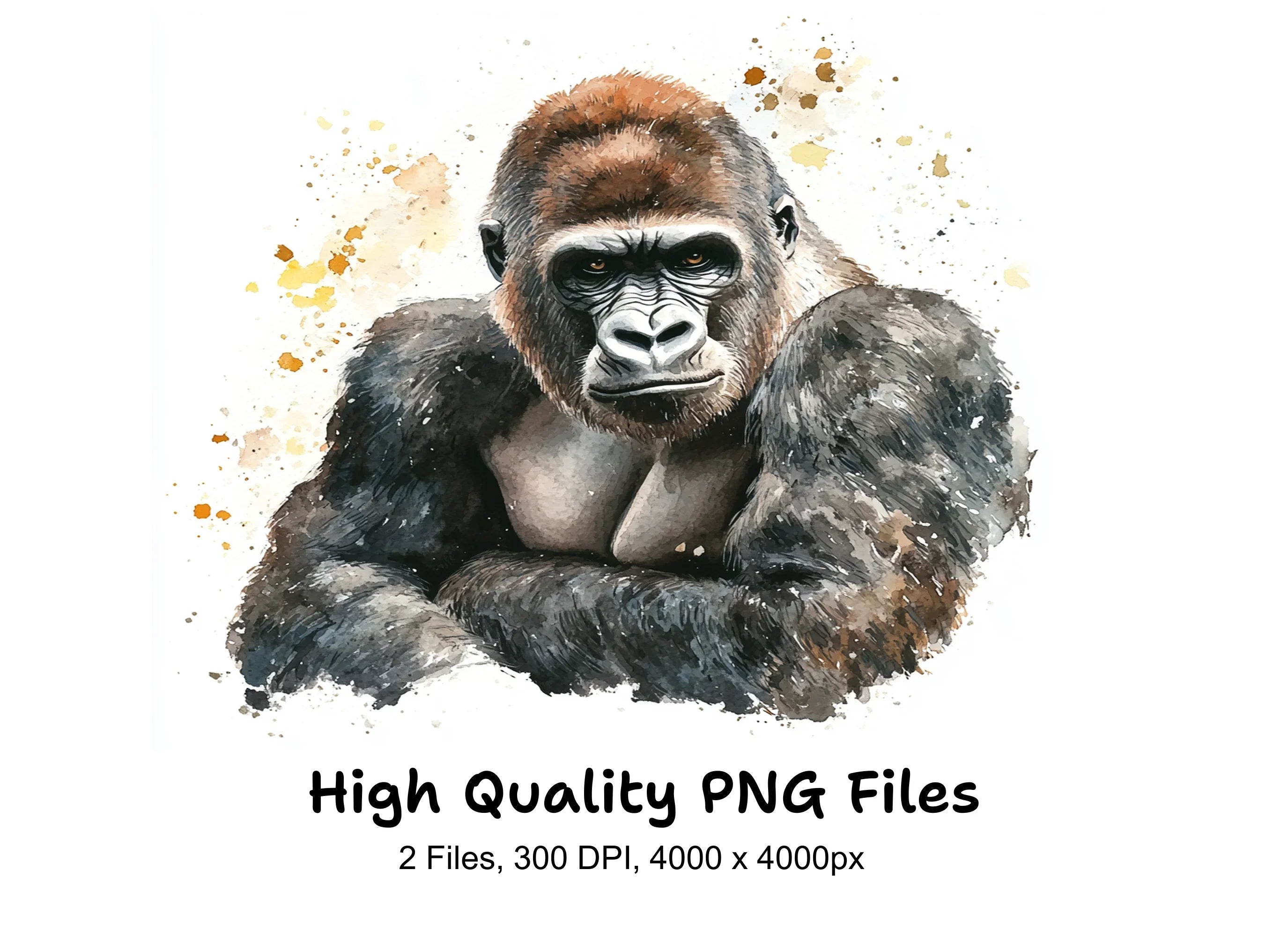 Expressive Gorilla Clipart Bundle