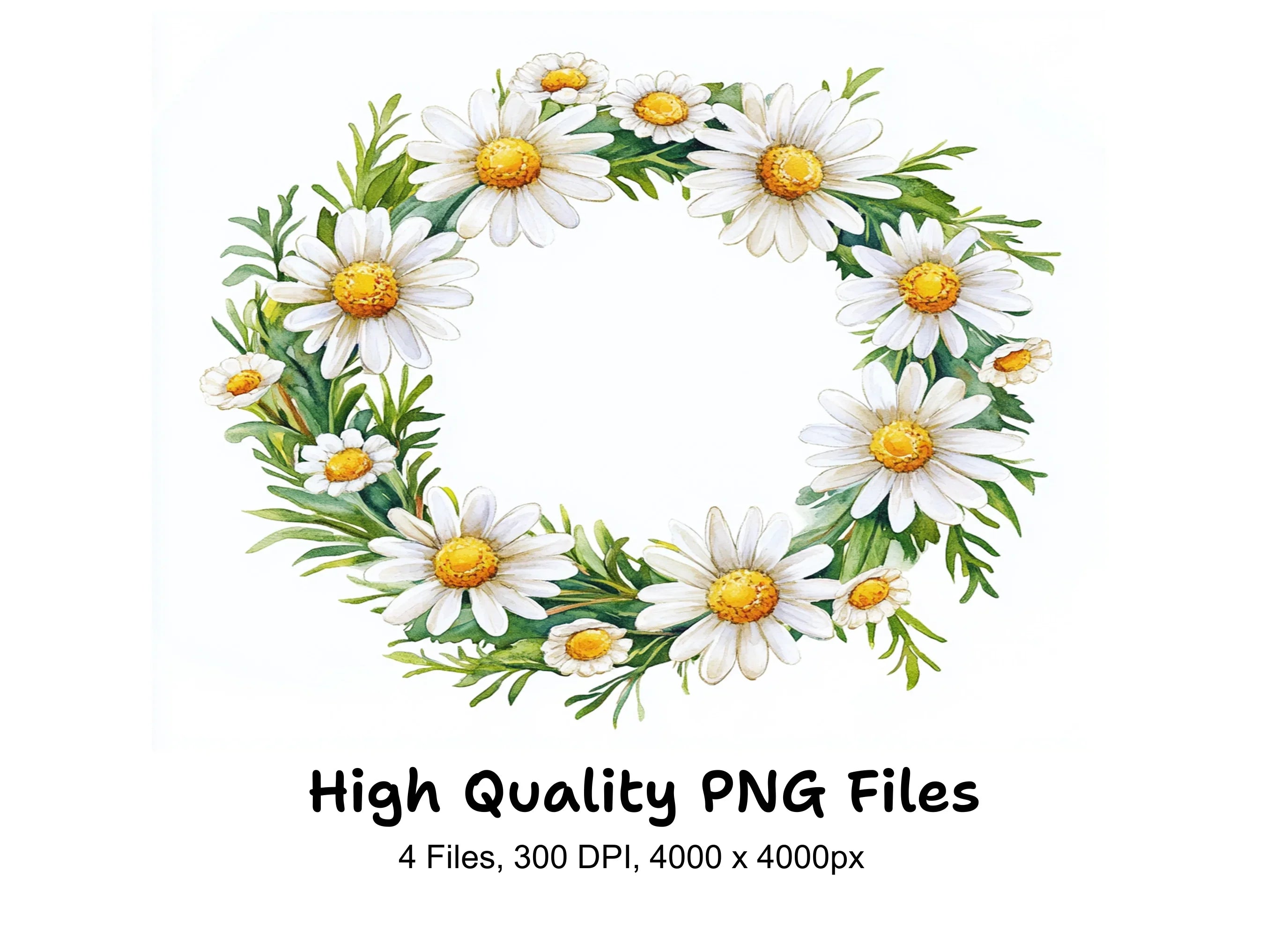 Daisy Wreaths Clipart Bundle