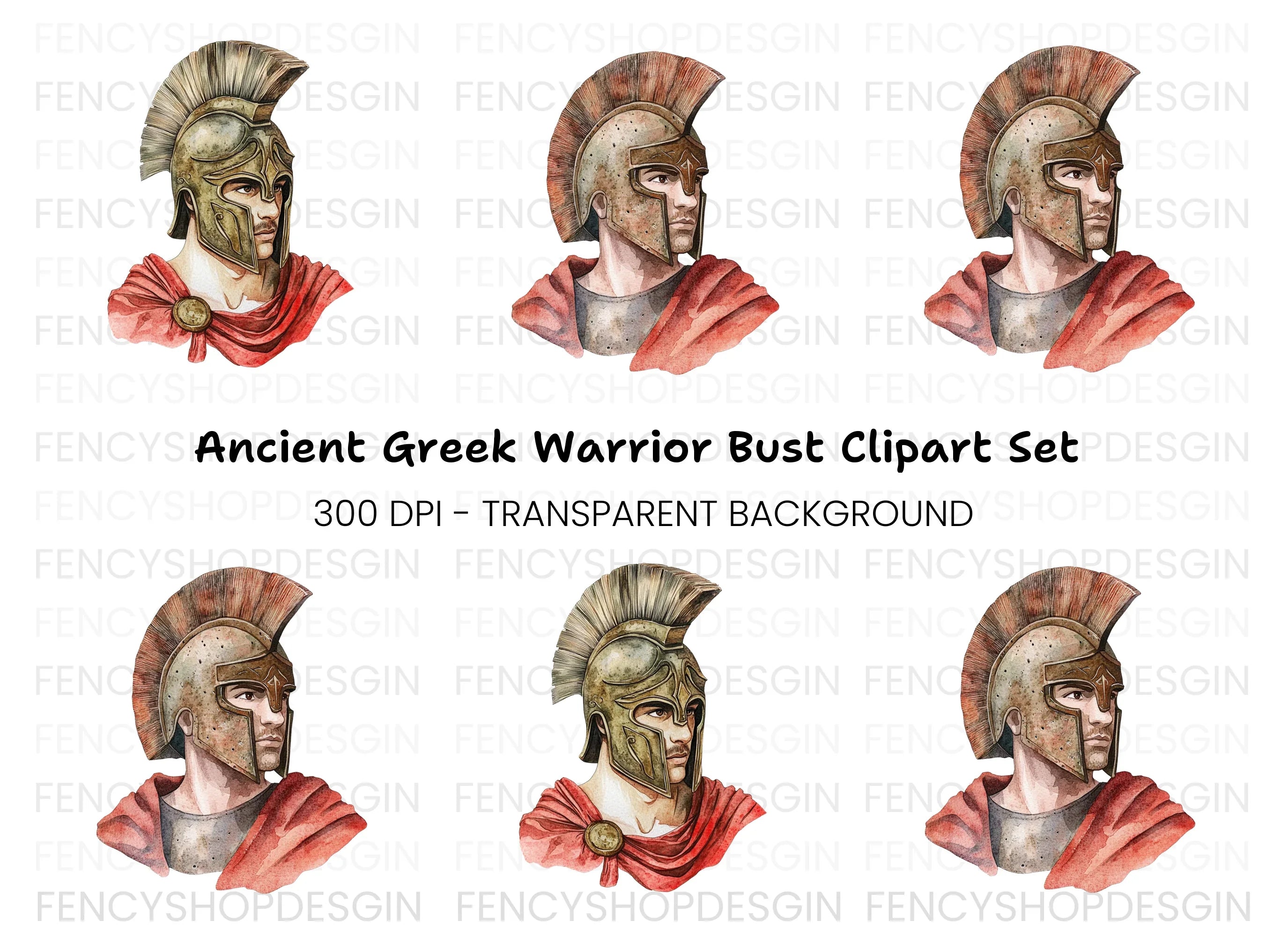 Historical Roman Soldier Profile Clipart Bundle