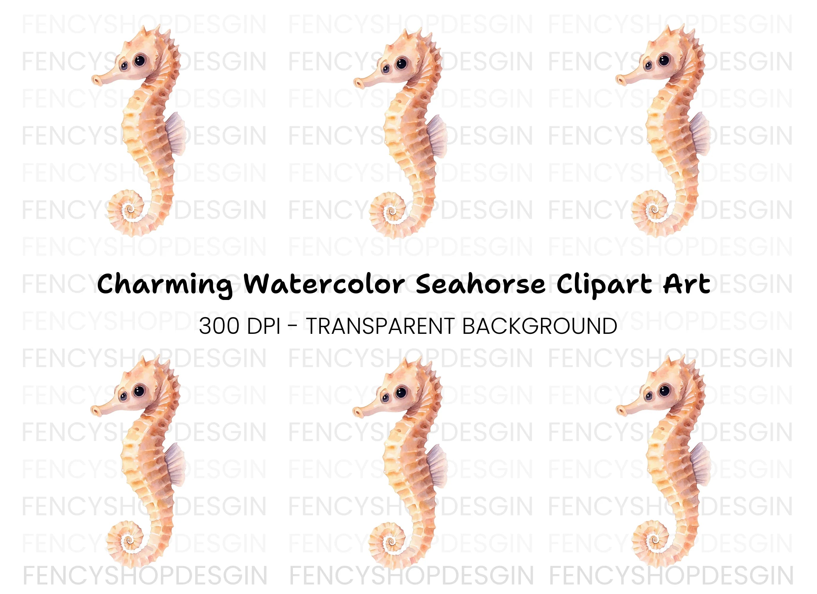 Cute Seahorse Clipart Bundle