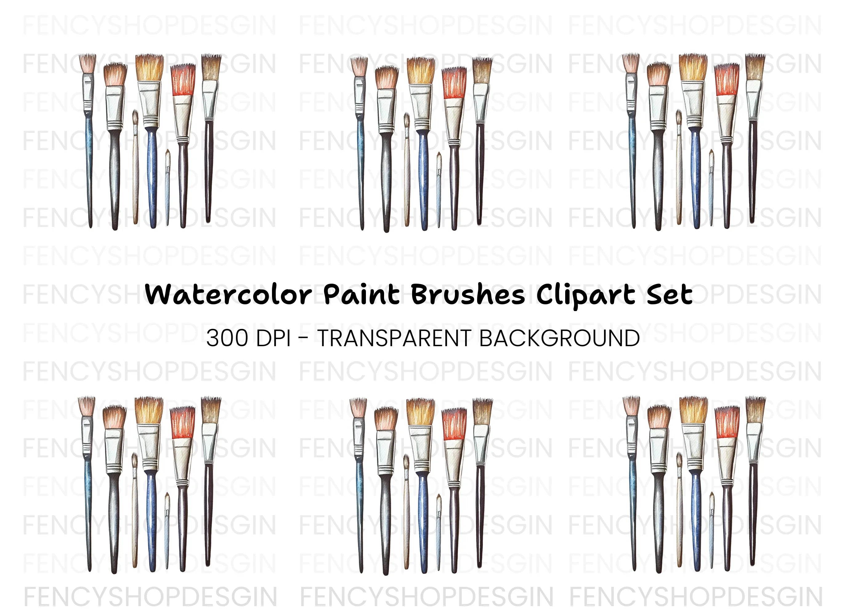 Paint Brushes Clipart Bundle