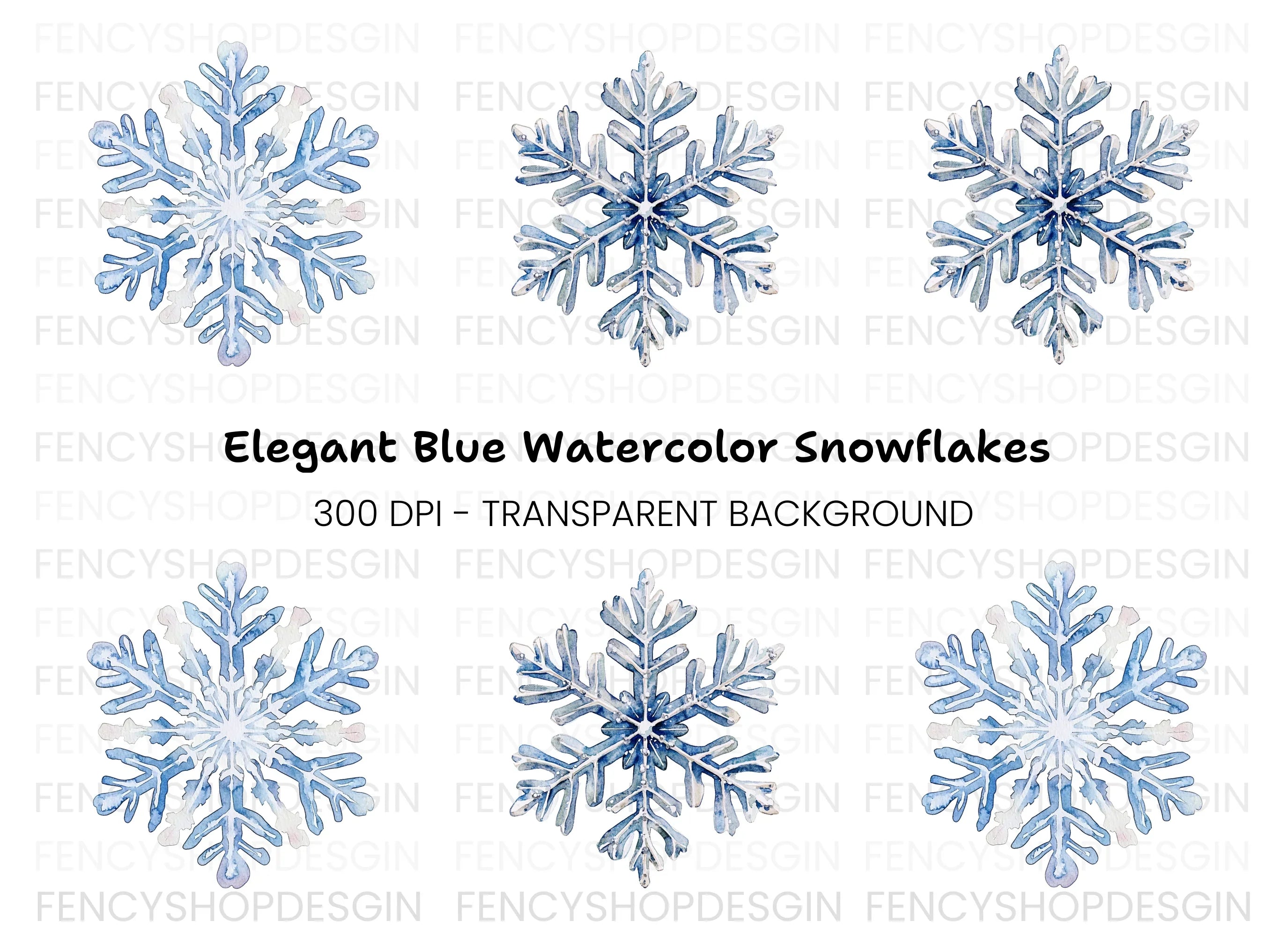 Snowflake Clipart Bundle