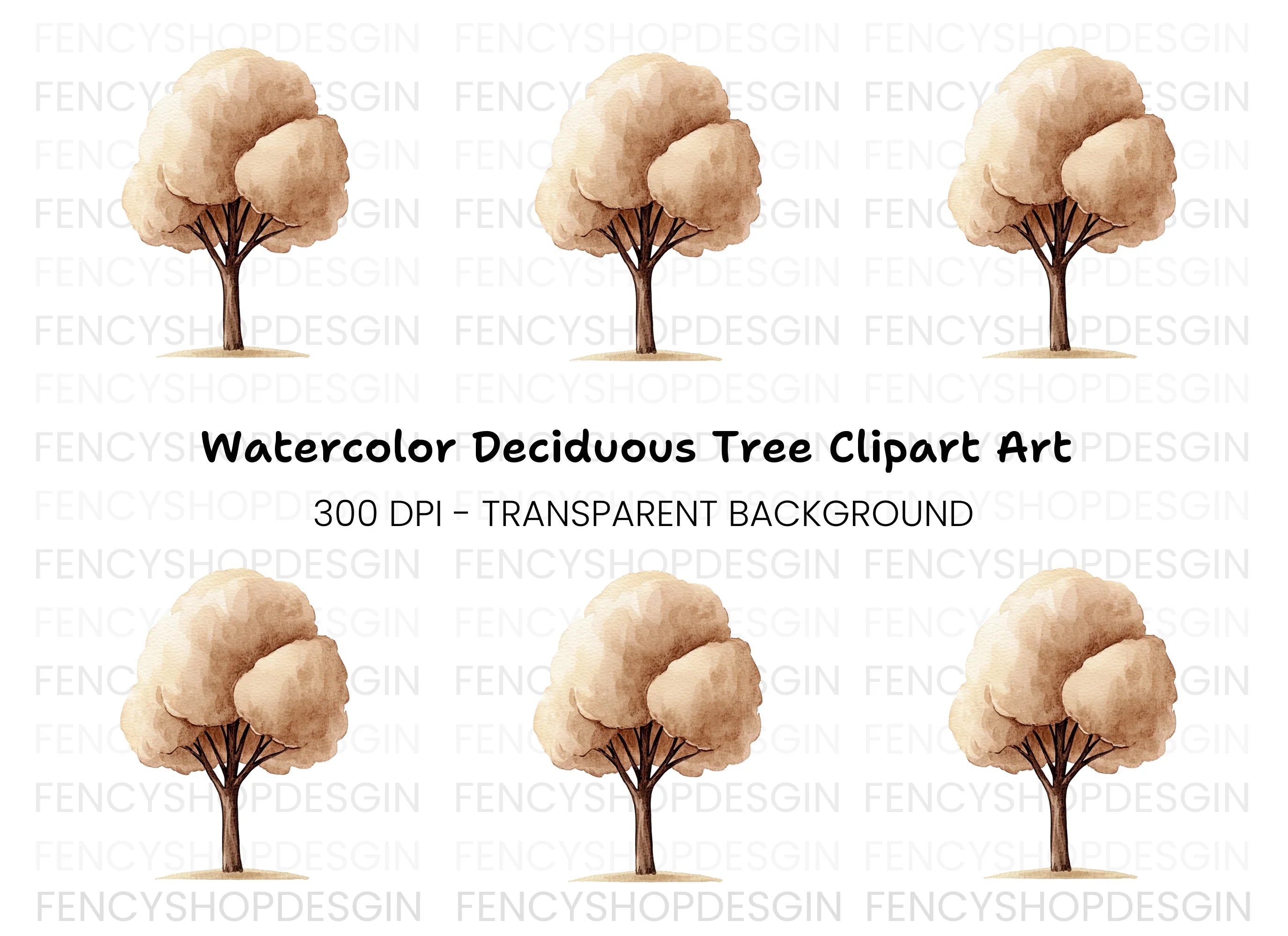Tree Brown Tones Clipart Bundle