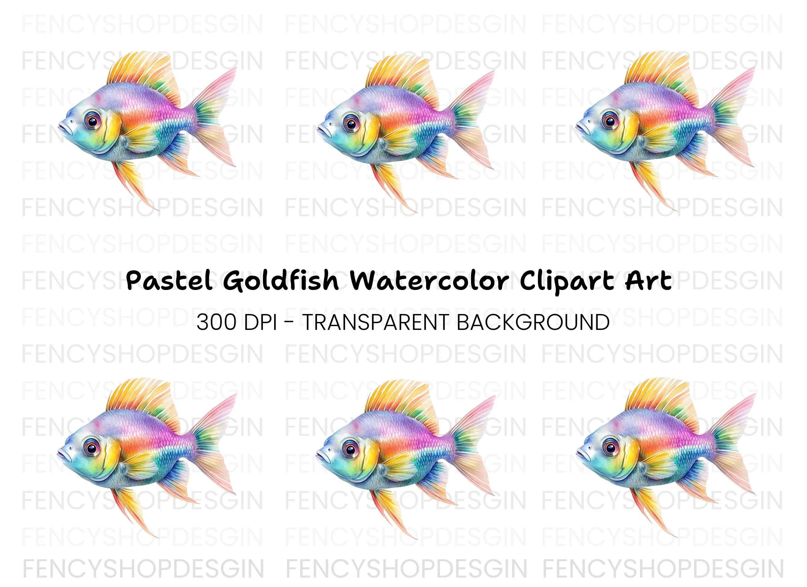 Colorful Goldfish Clipart Bundle