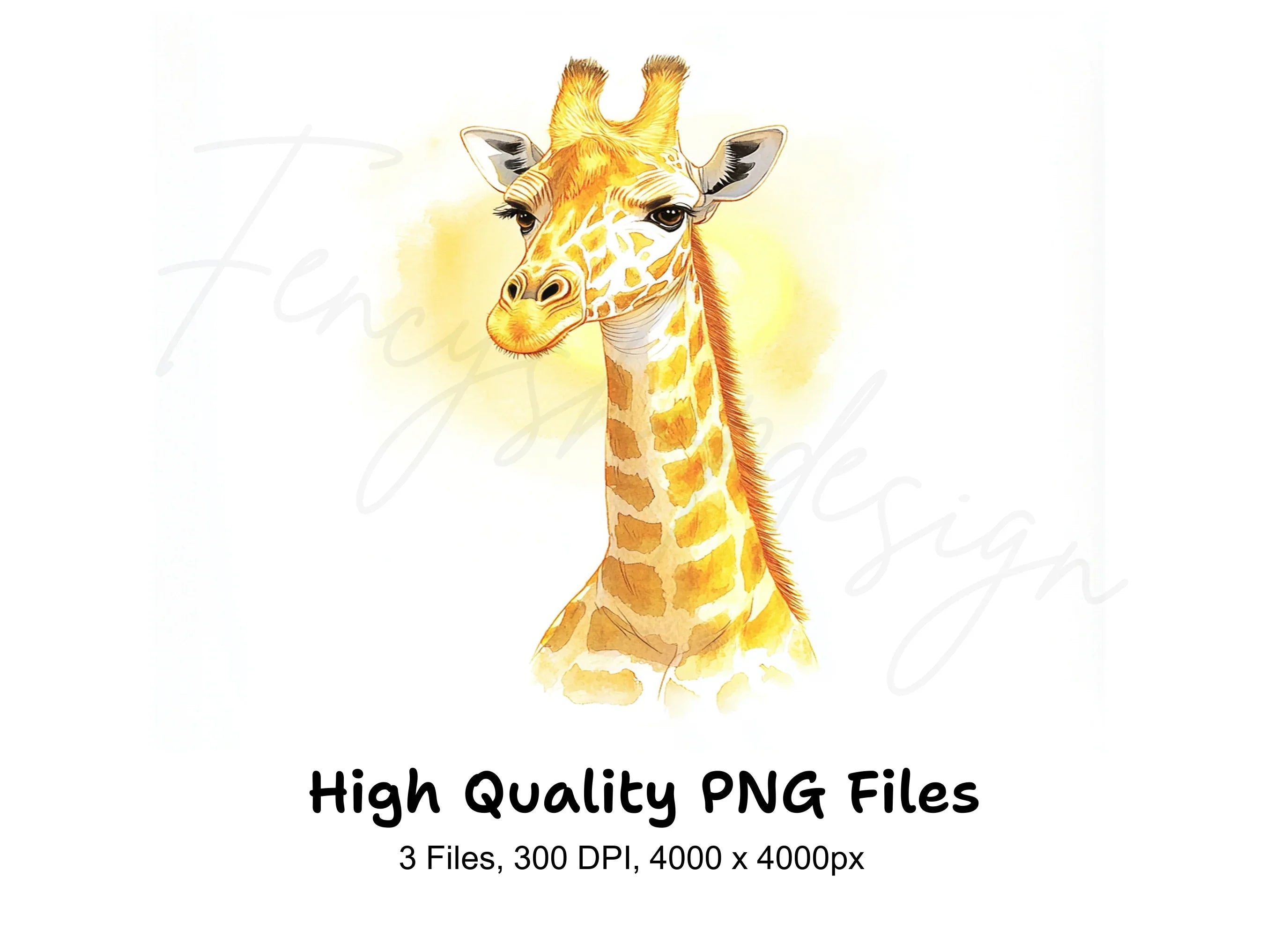 Radiant Giraffe Head Clipart Bundle