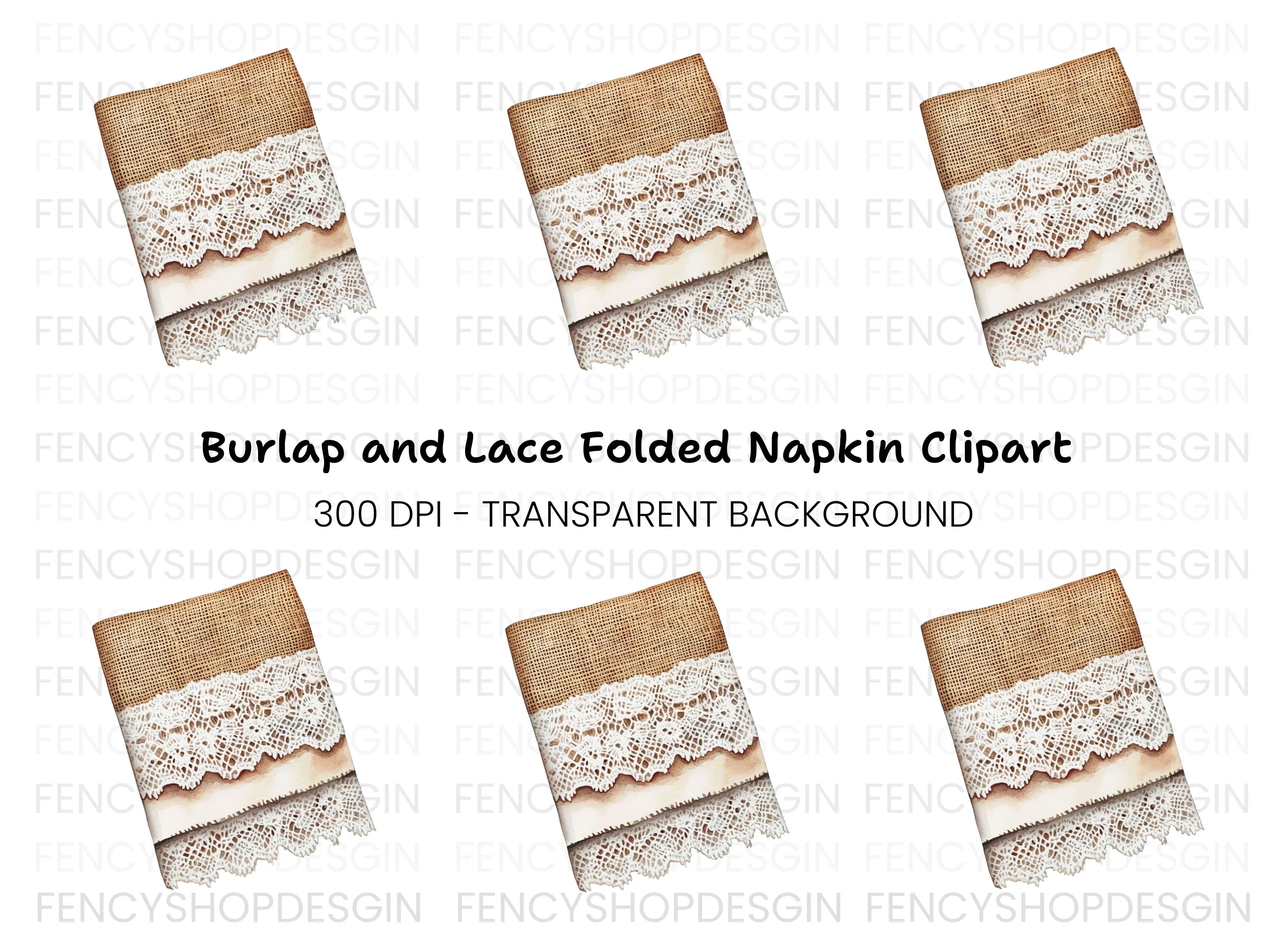 Burlap and Lace Border Clipart Bundle