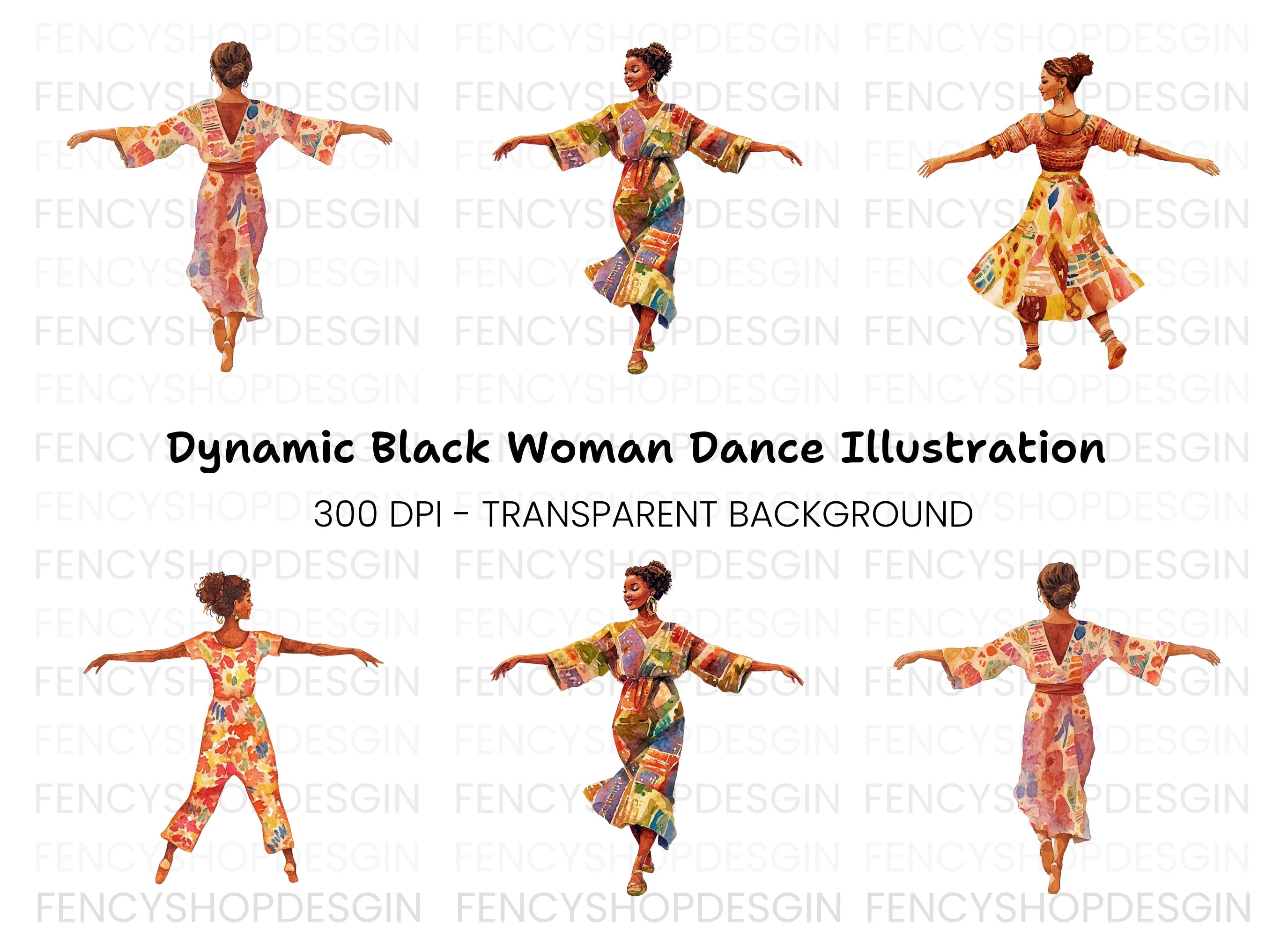 African Dancers Clipart Bundle